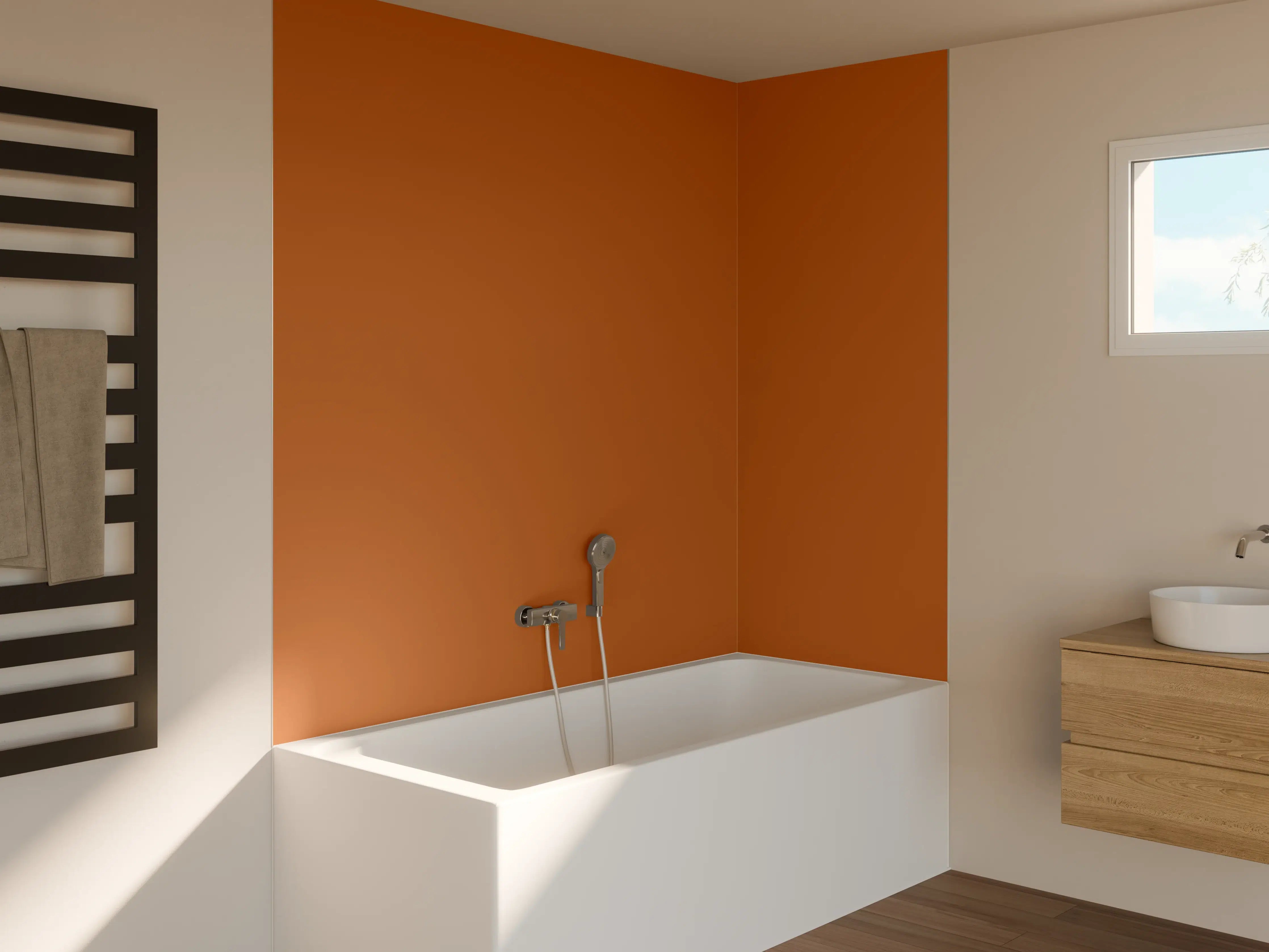 Badewannen-Rückwand - RAL 8023 (Orangebraun)