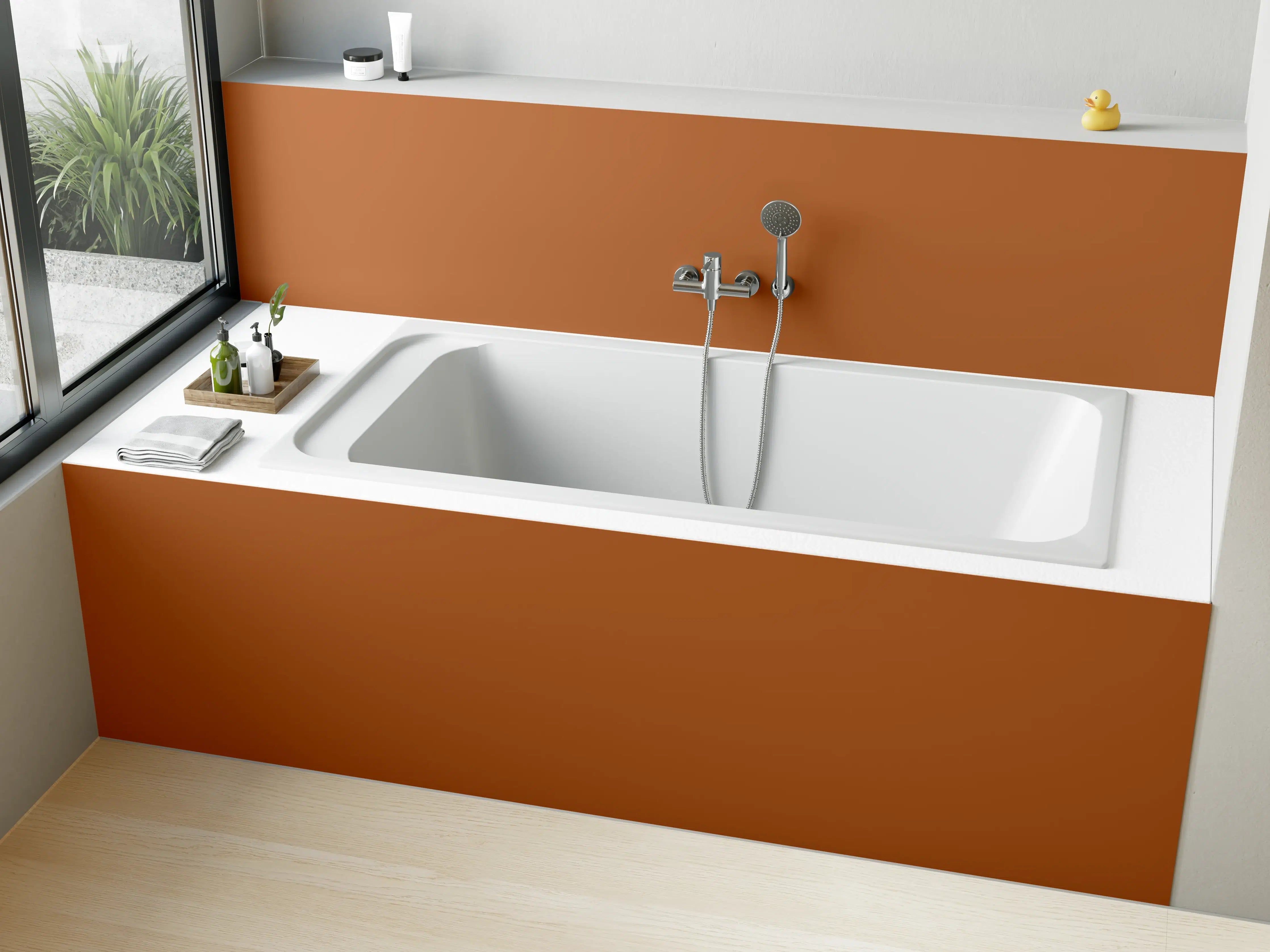 Badewannen-Rückwand - RAL 8023 (Orangebraun)