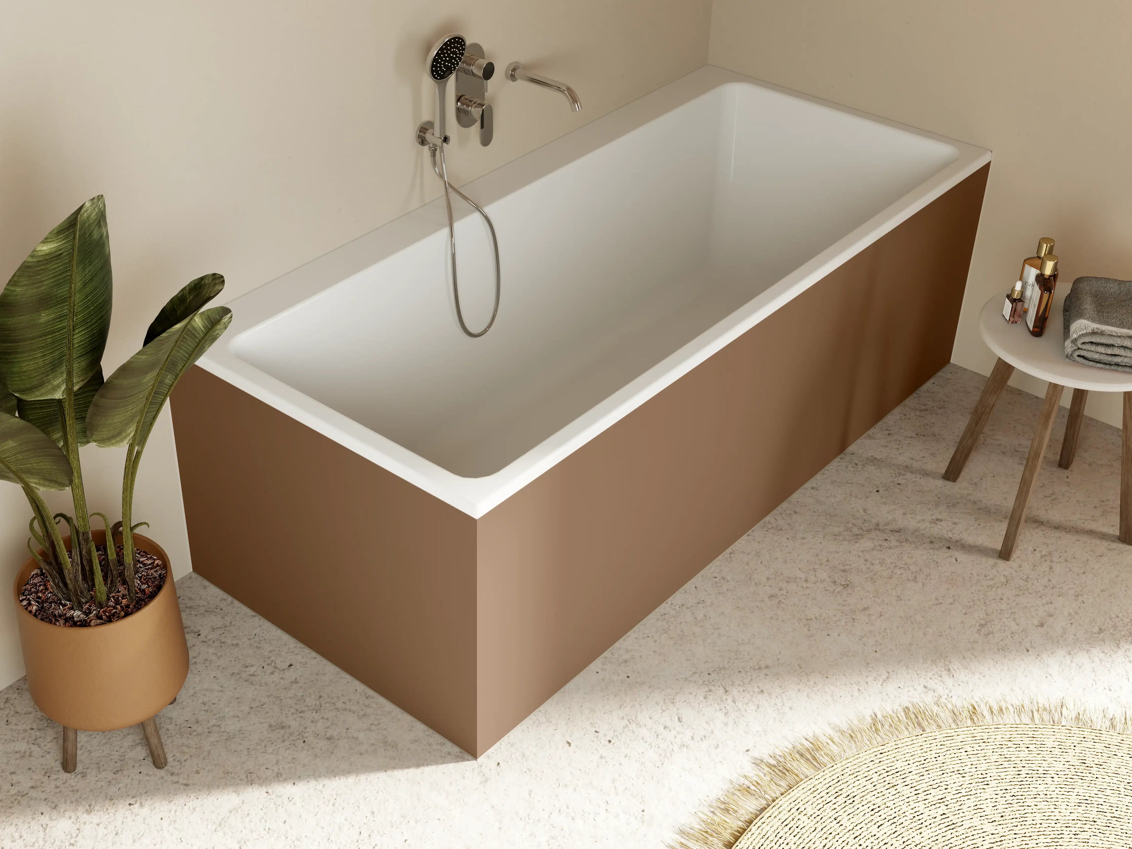 Badewannen-Rückwand - RAL 8024 (Beigebraun)