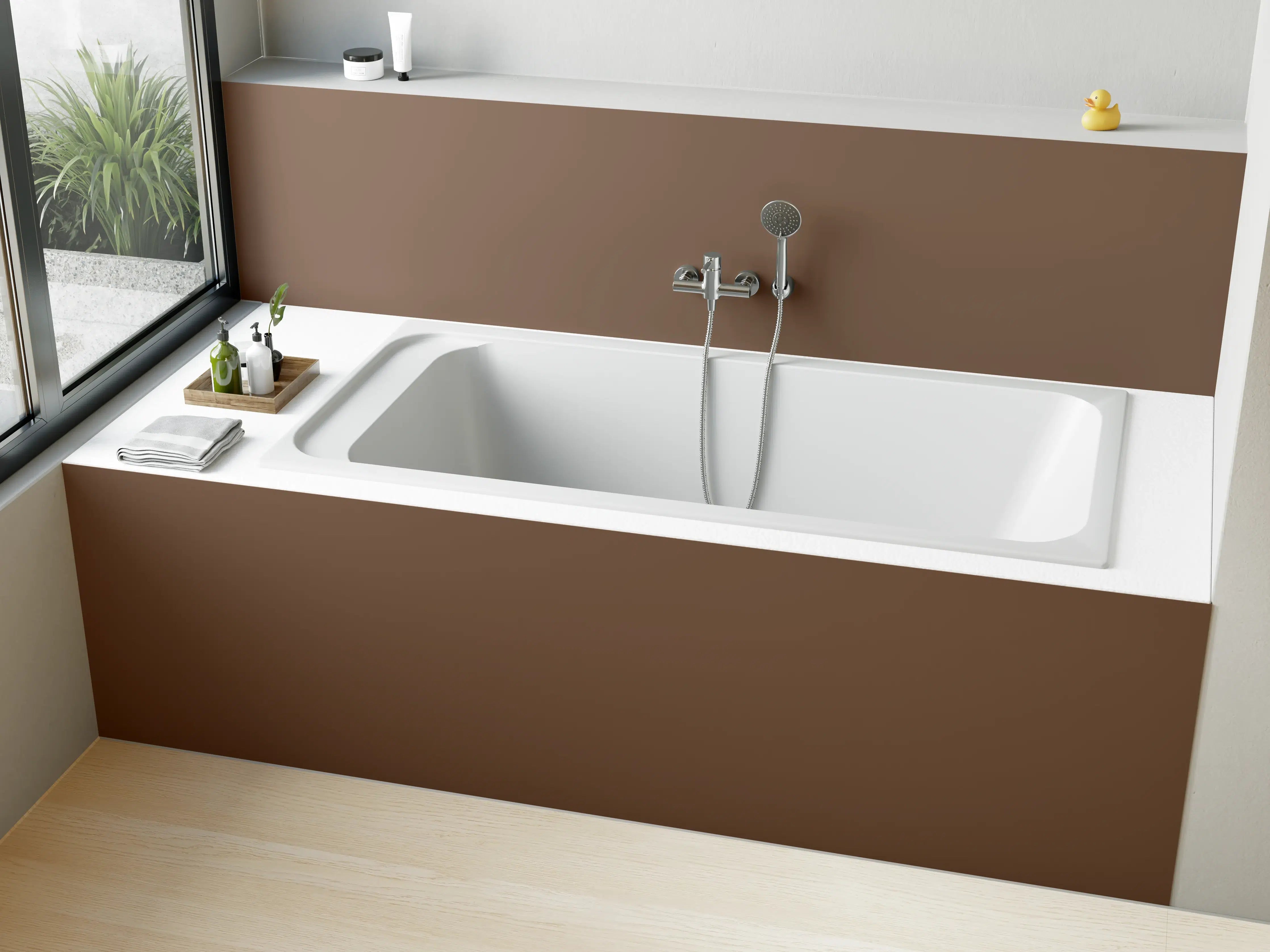 Badewannen-Rückwand - RAL 8025 (Blassbraun)