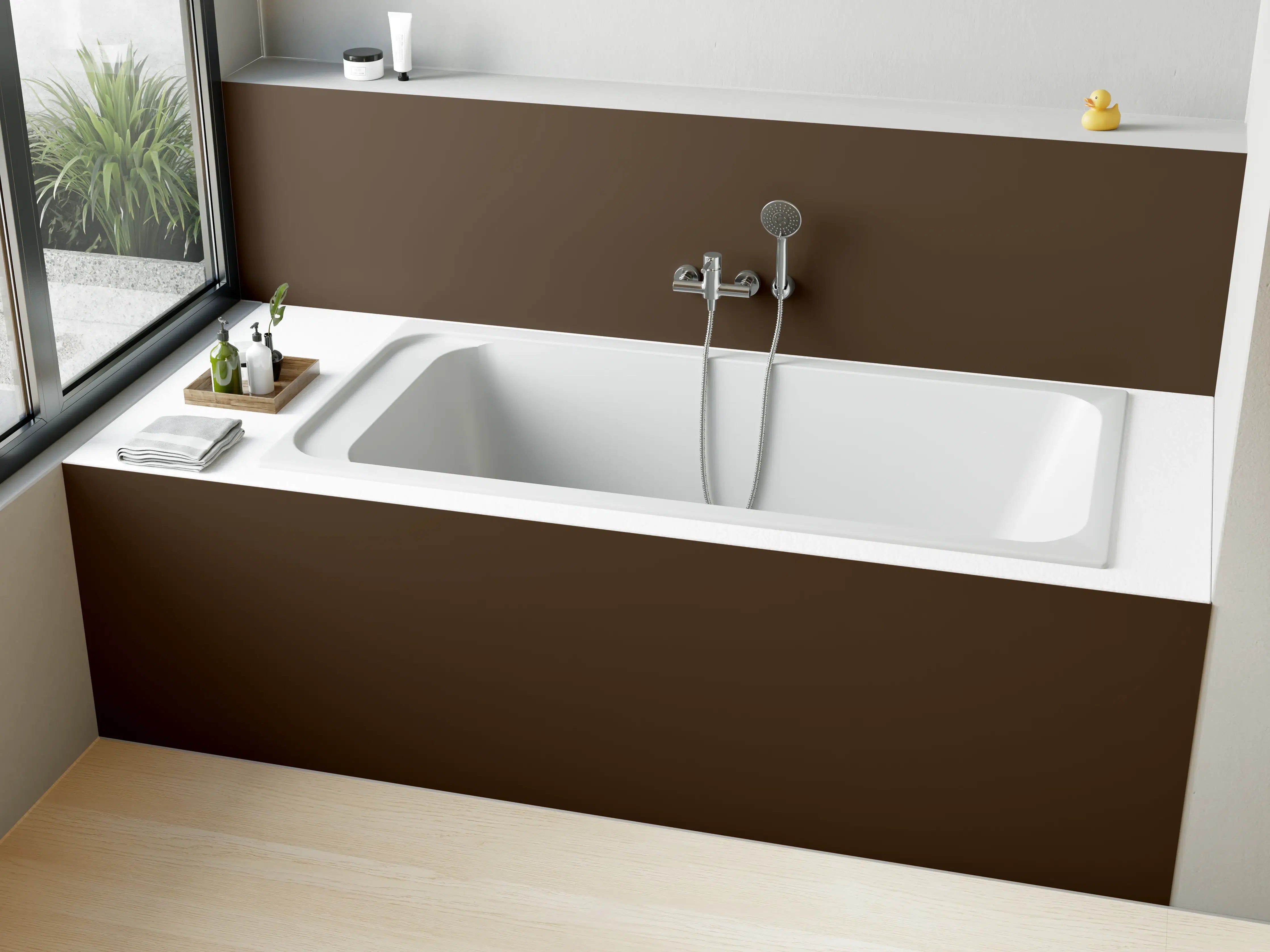 Badewannen-Rückwand - RAL 8028 (Terrabraun)