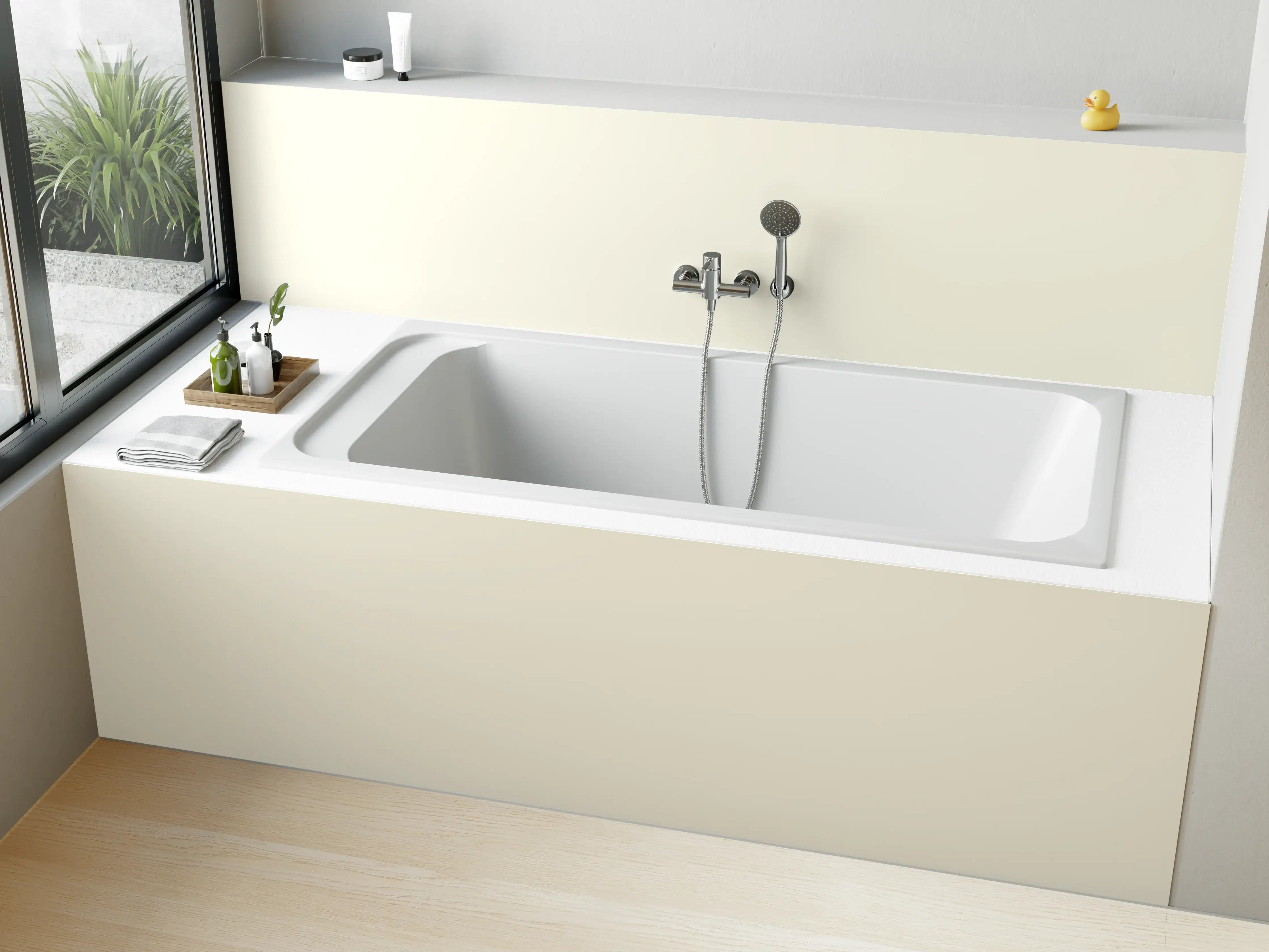 Badewannen-Rückwand - RAL 9001 (Creme)