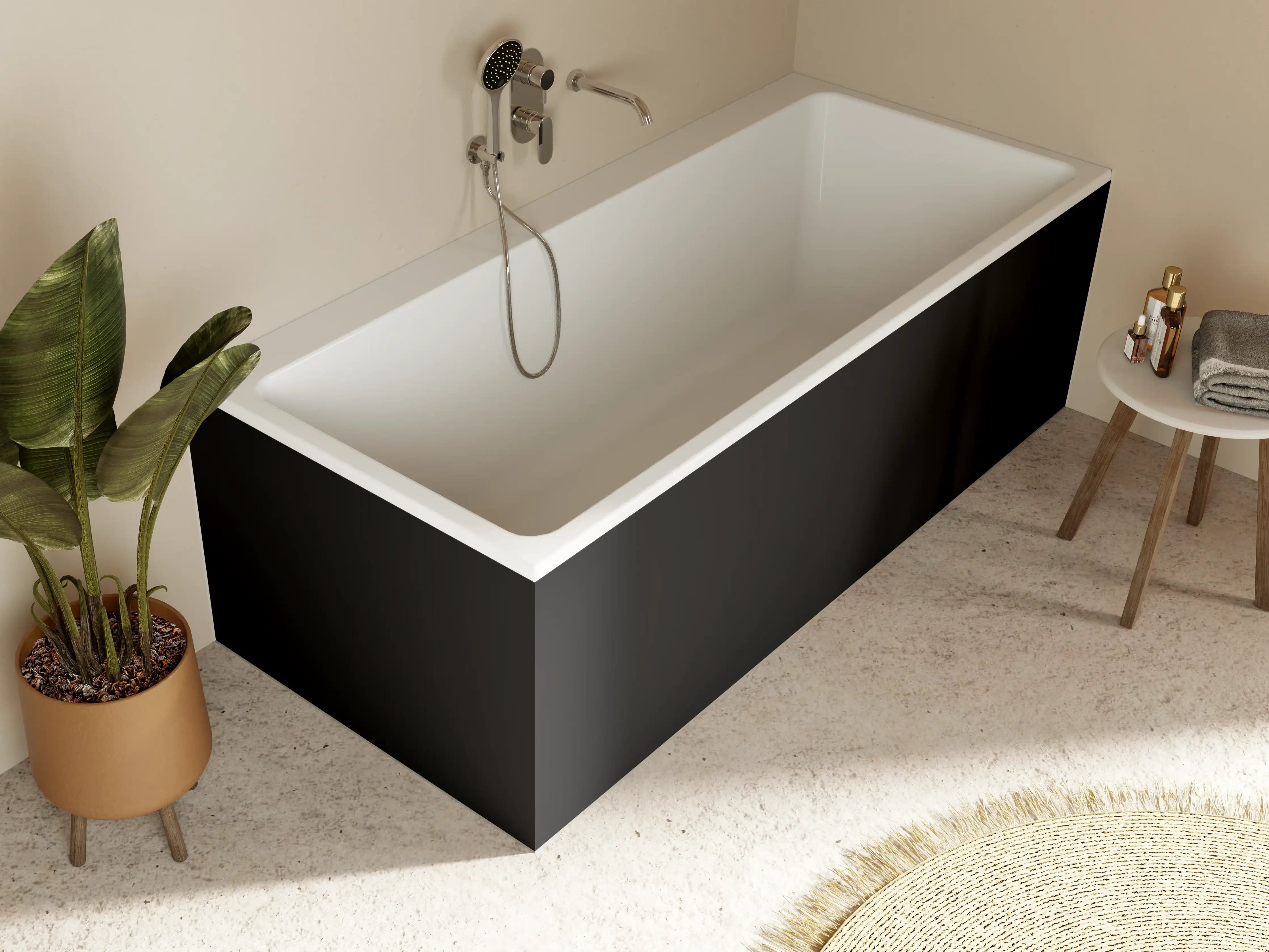 Badewannen-Rückwand - RAL 9005 (Tiefschwarz)