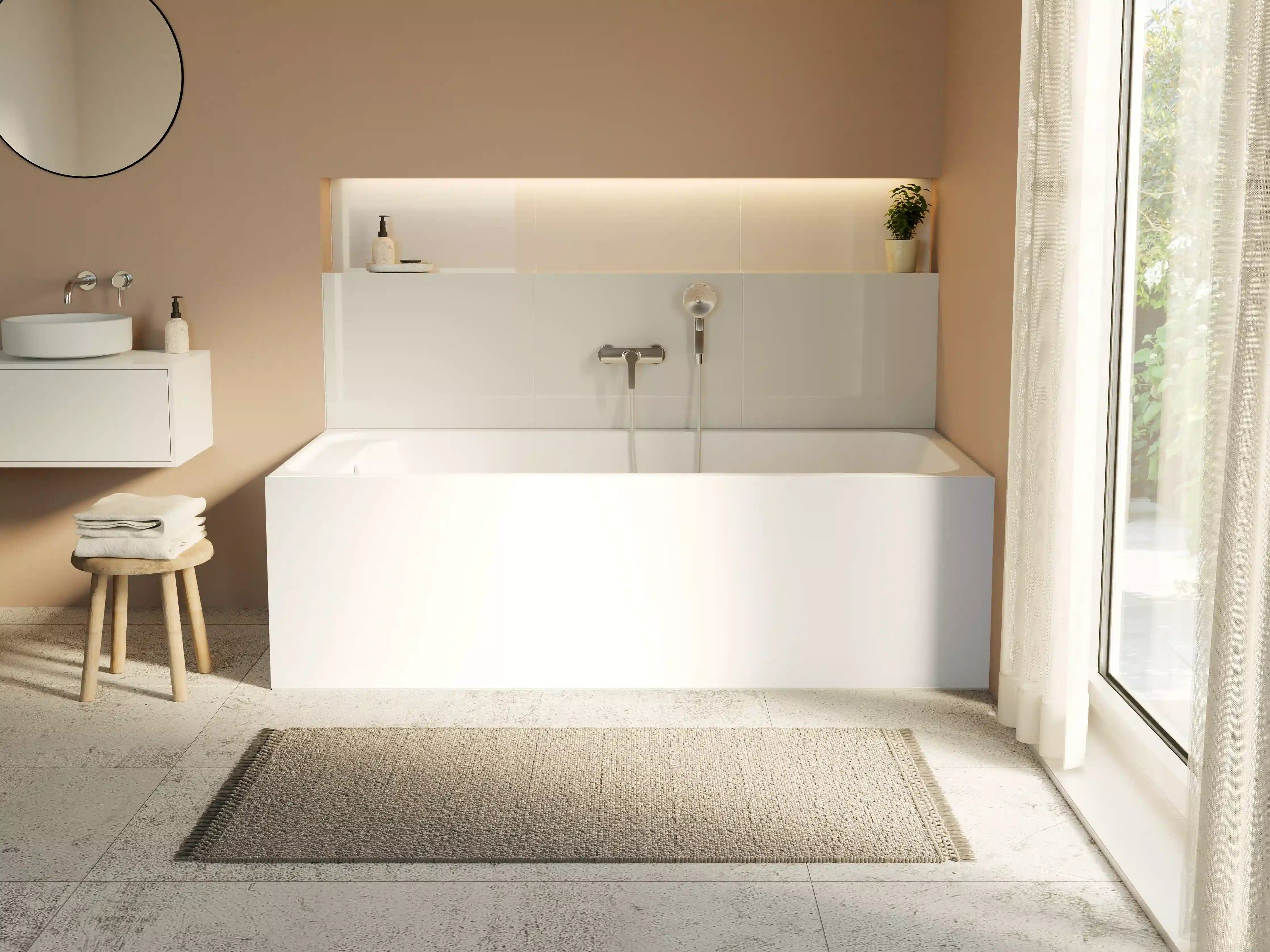 Badewannen-Rückwand - RAL Farbe Weiß