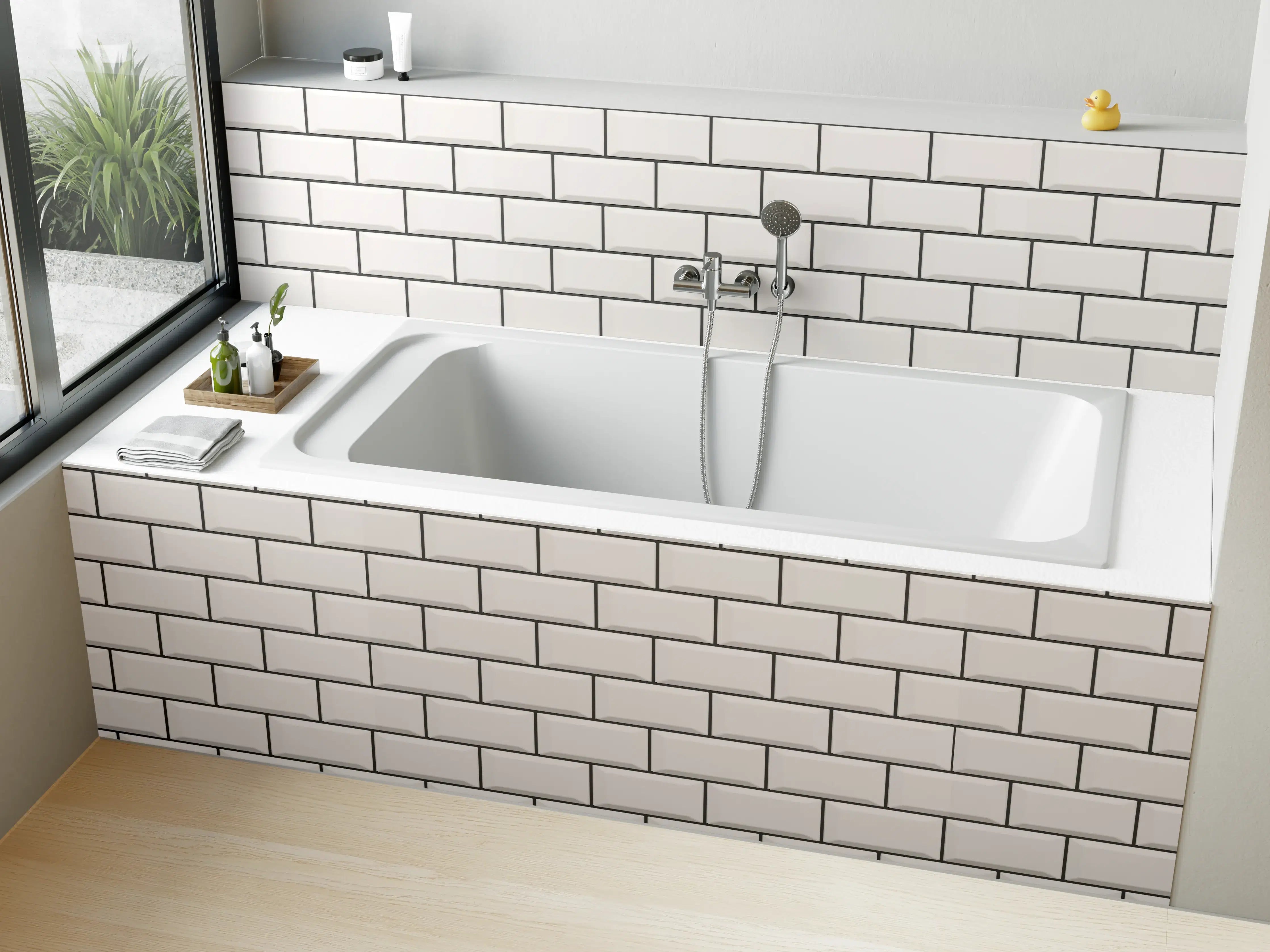 Badewannen-Rückwand - Reiner Weiß Hintergrund
