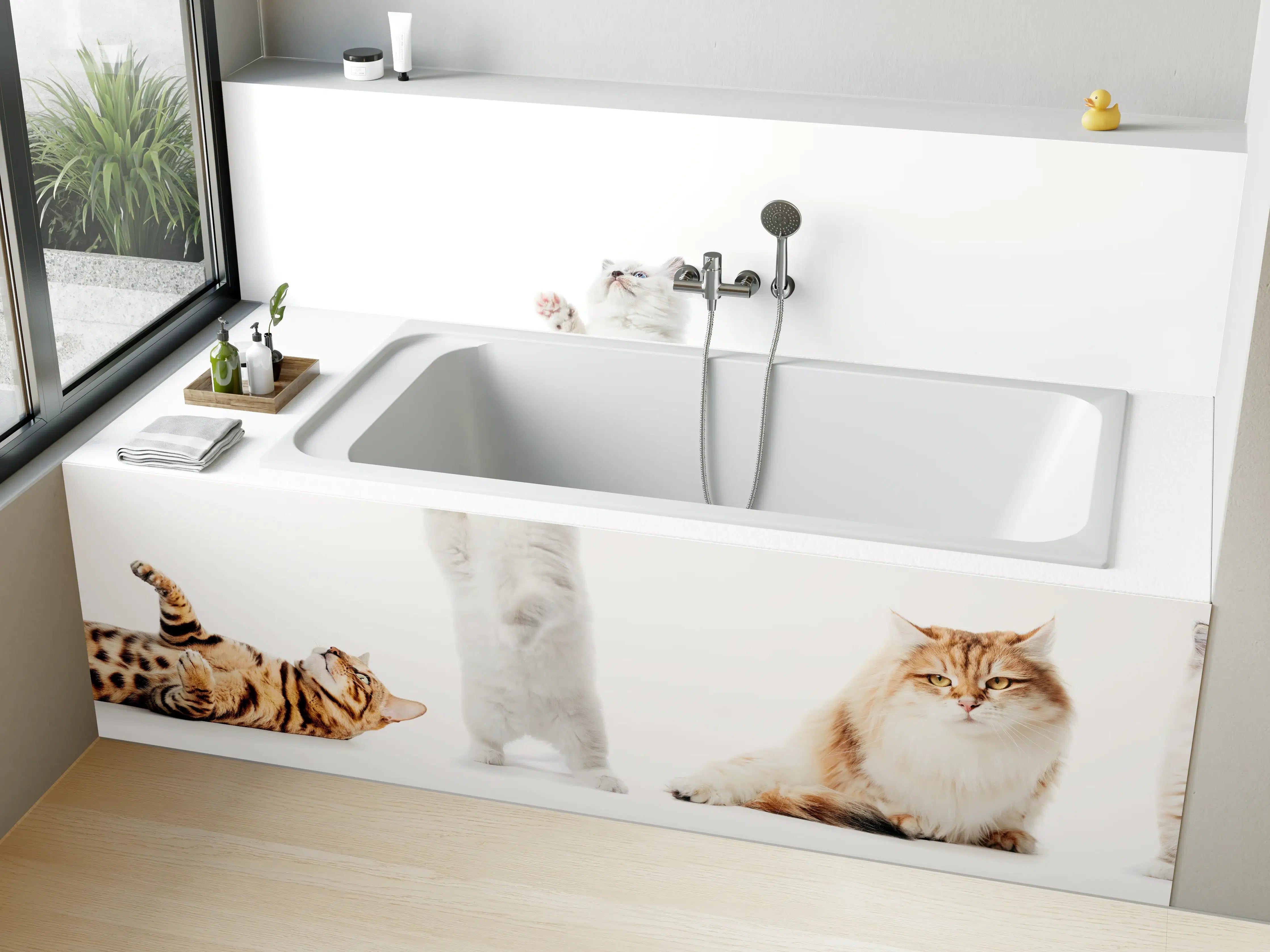 Badewannen-Rückwand - Reinrassige Katzen Weiß-Sammlung