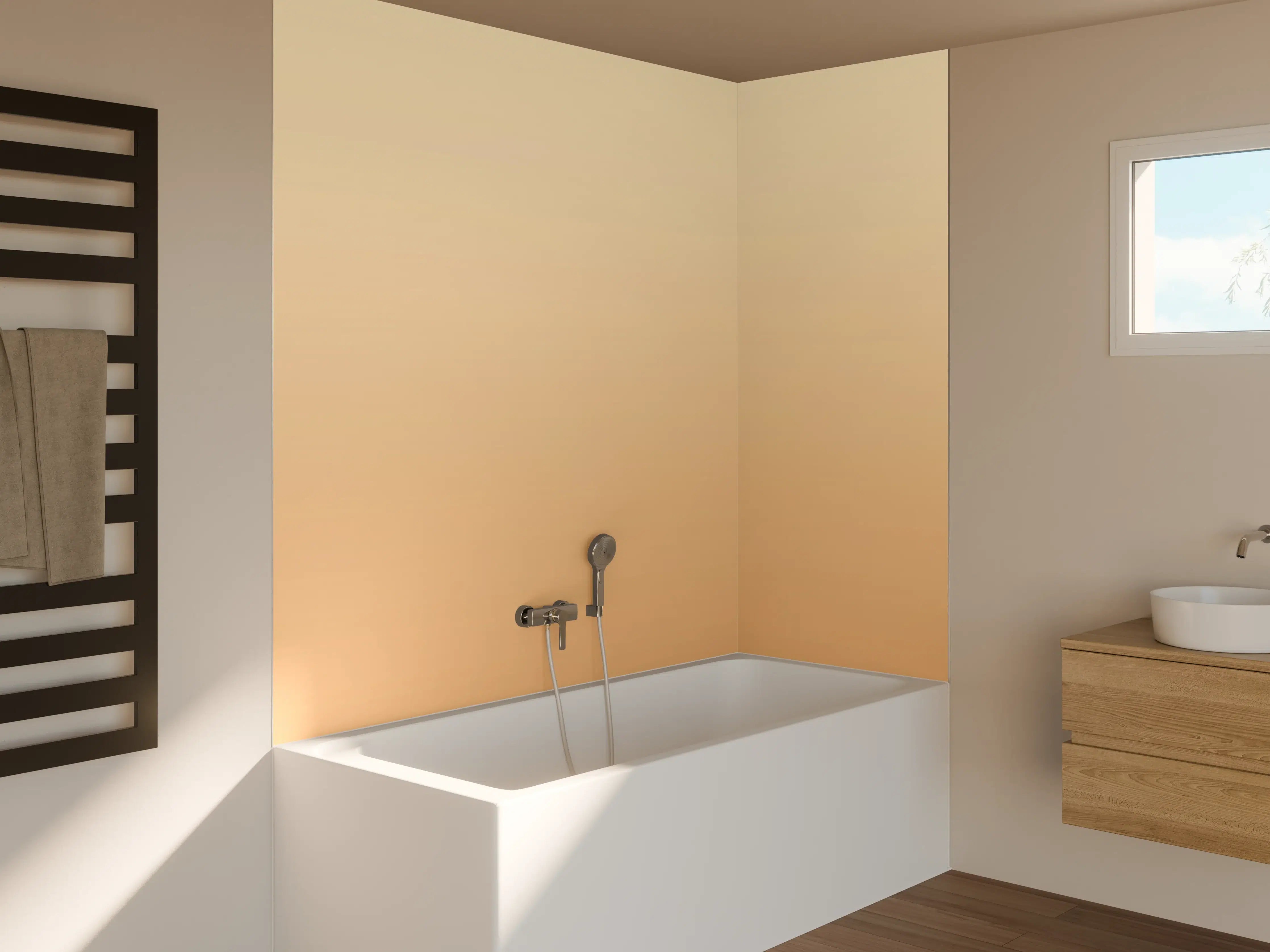 Badewannen-Rückwand - Rosa Farbverlauf