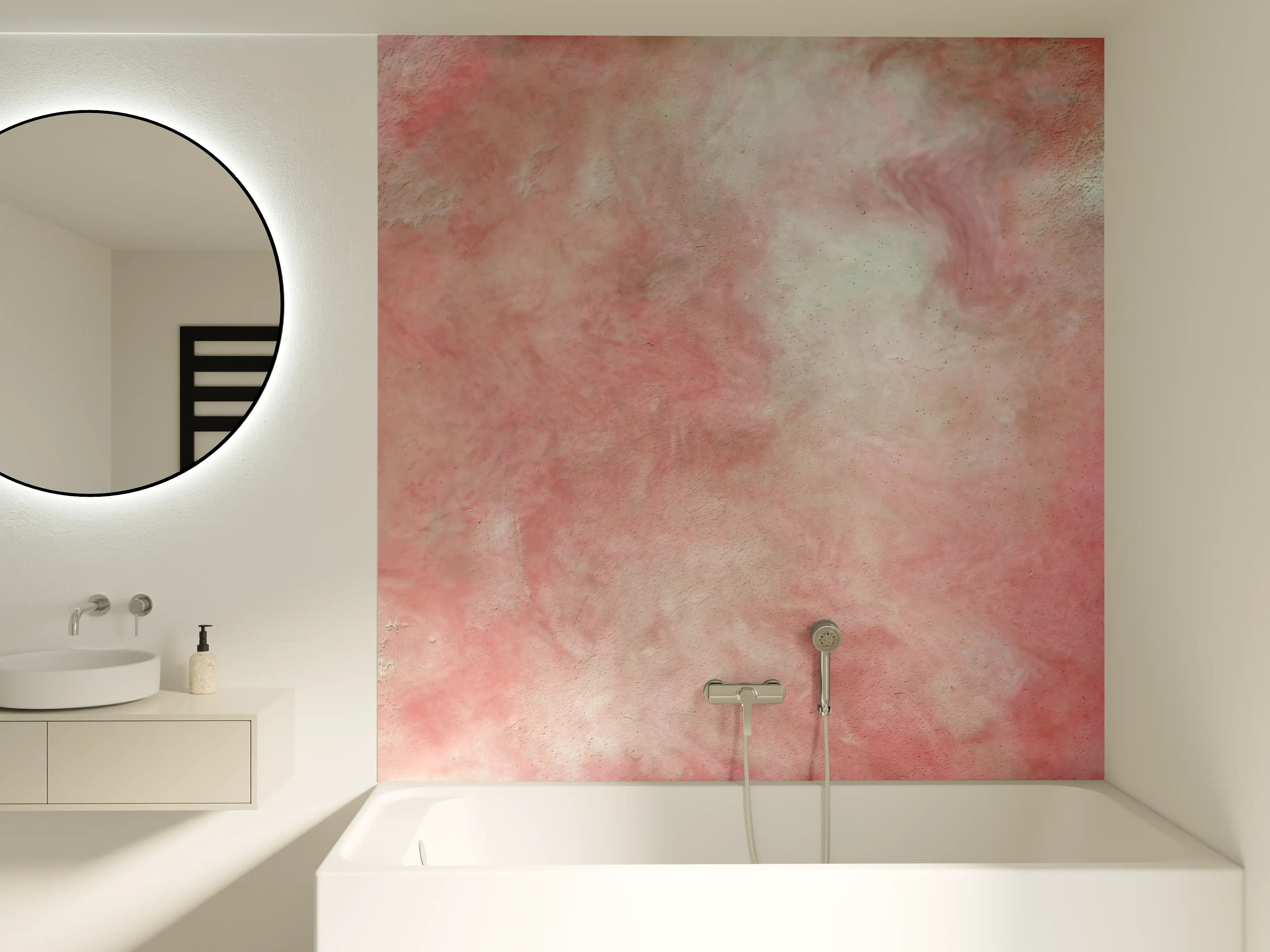 Badewannen-Rückwand - Rosa Marble Textur