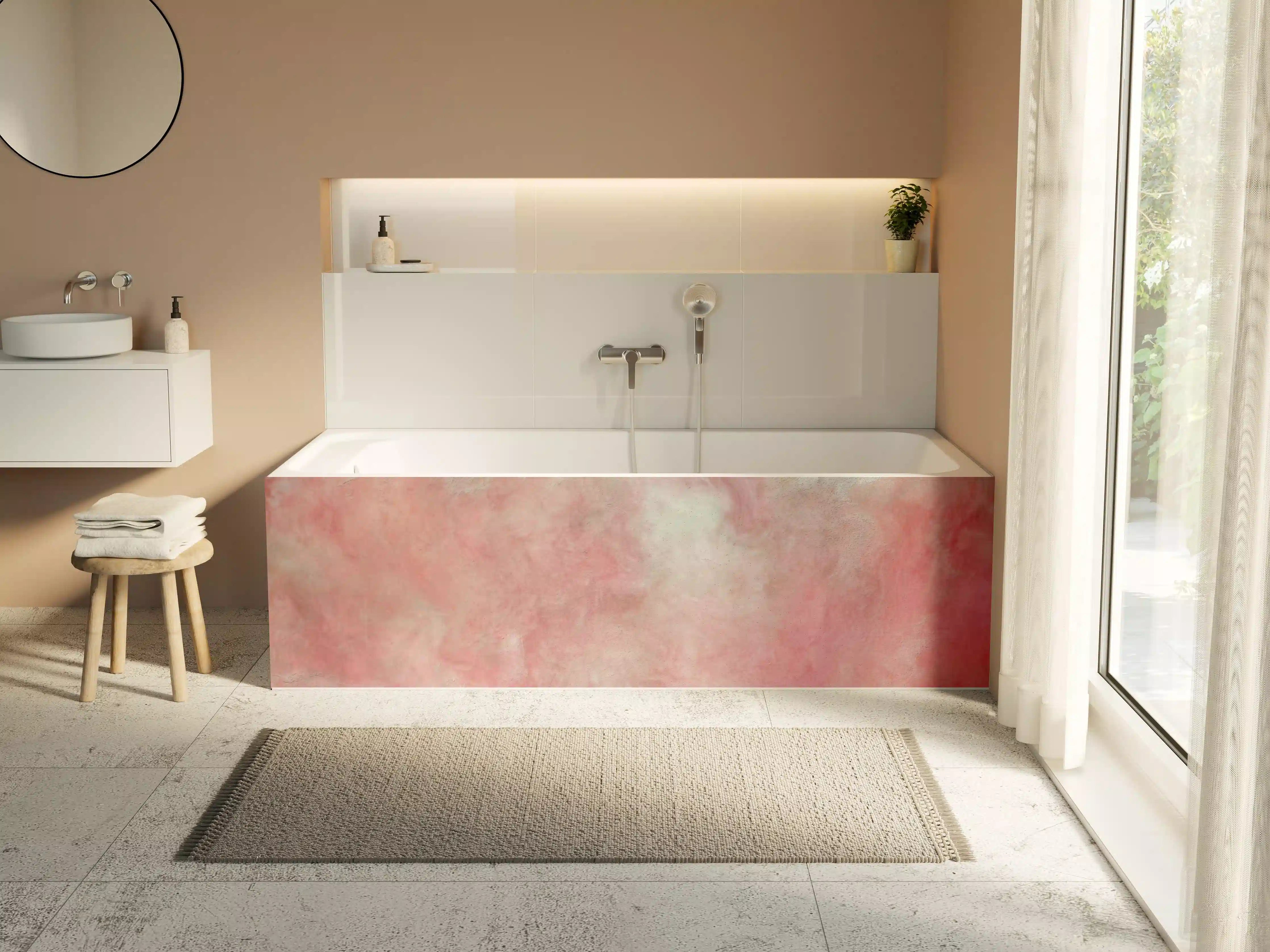 Badewannen-Rückwand - Rosa Marble Textur