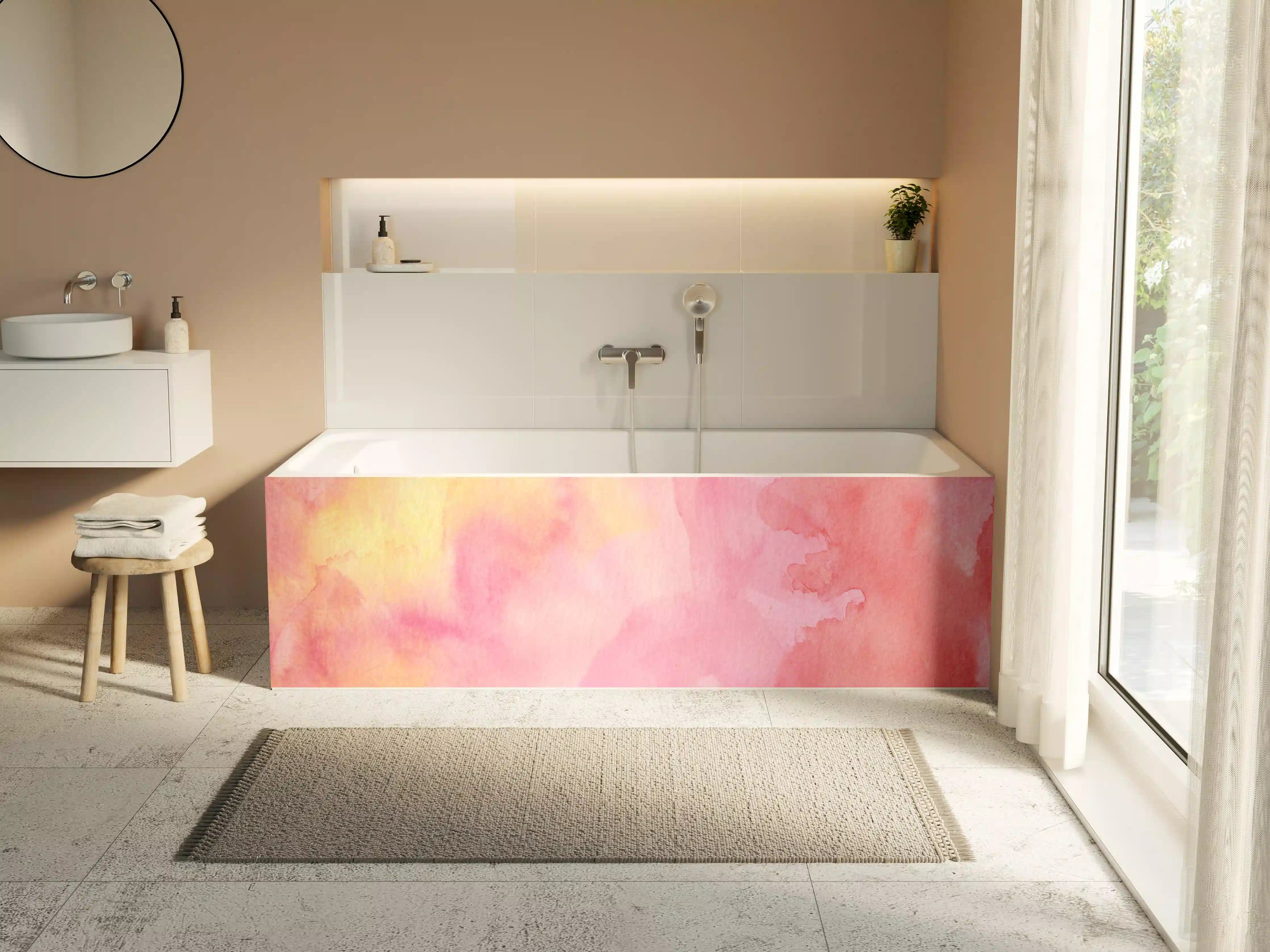 Badewannen-Rückwand - Rosa Verwaschenes Farben-Design