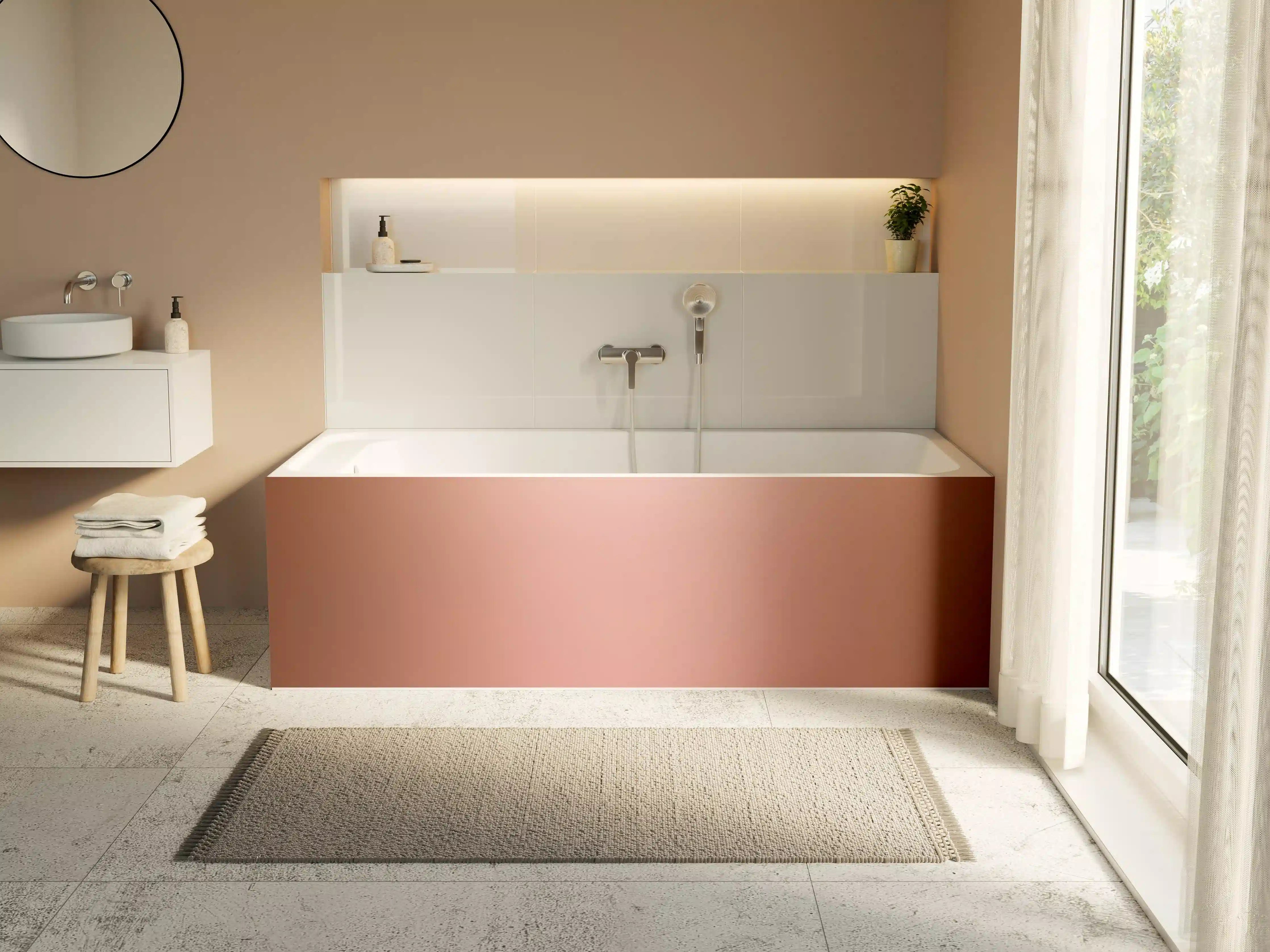 Badewannen-Rückwand - Rosegold Farbverlauf Hintergrund