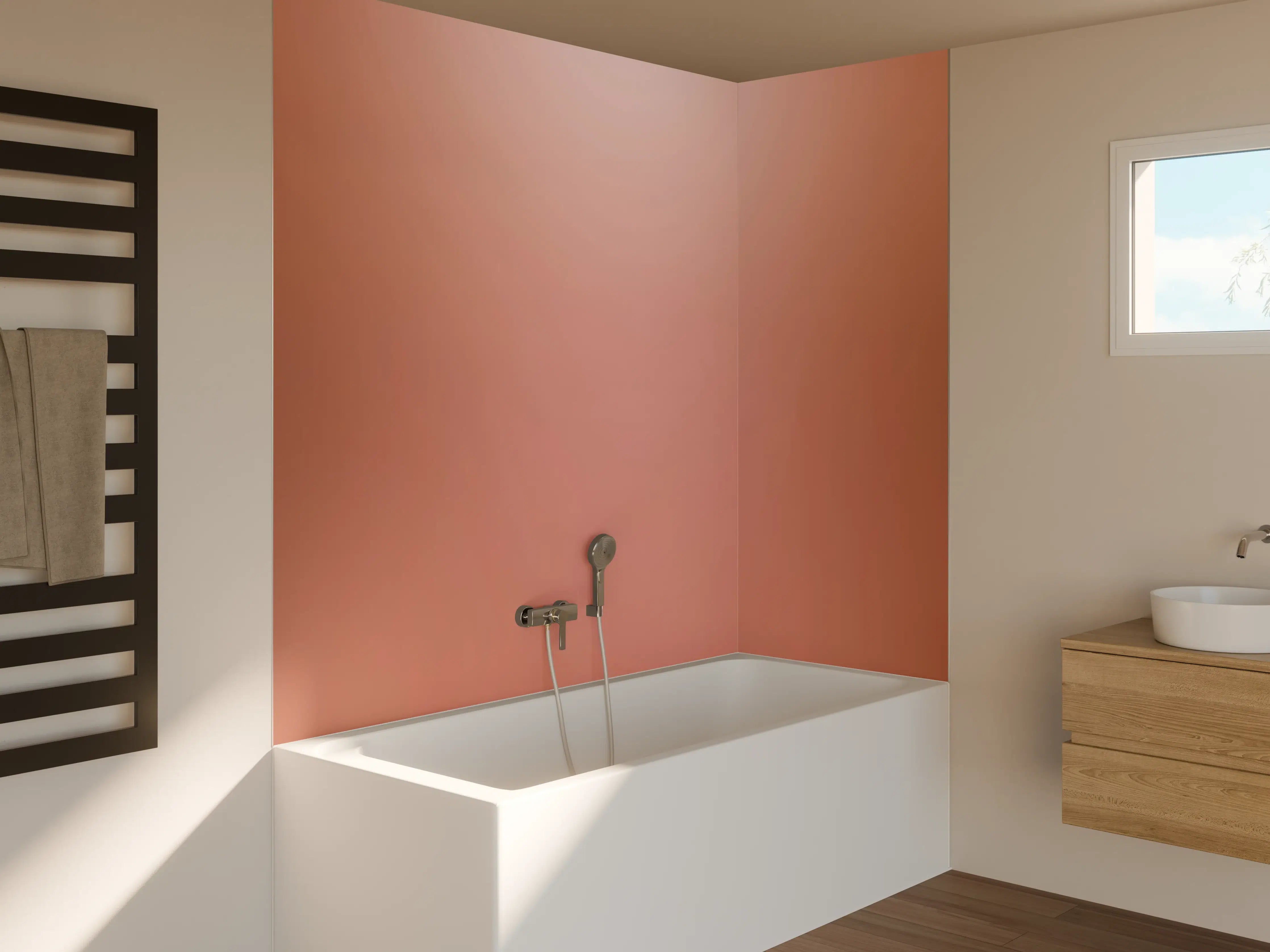 Badewannen-Rückwand - Rosegold Farbverlauf Hintergrund