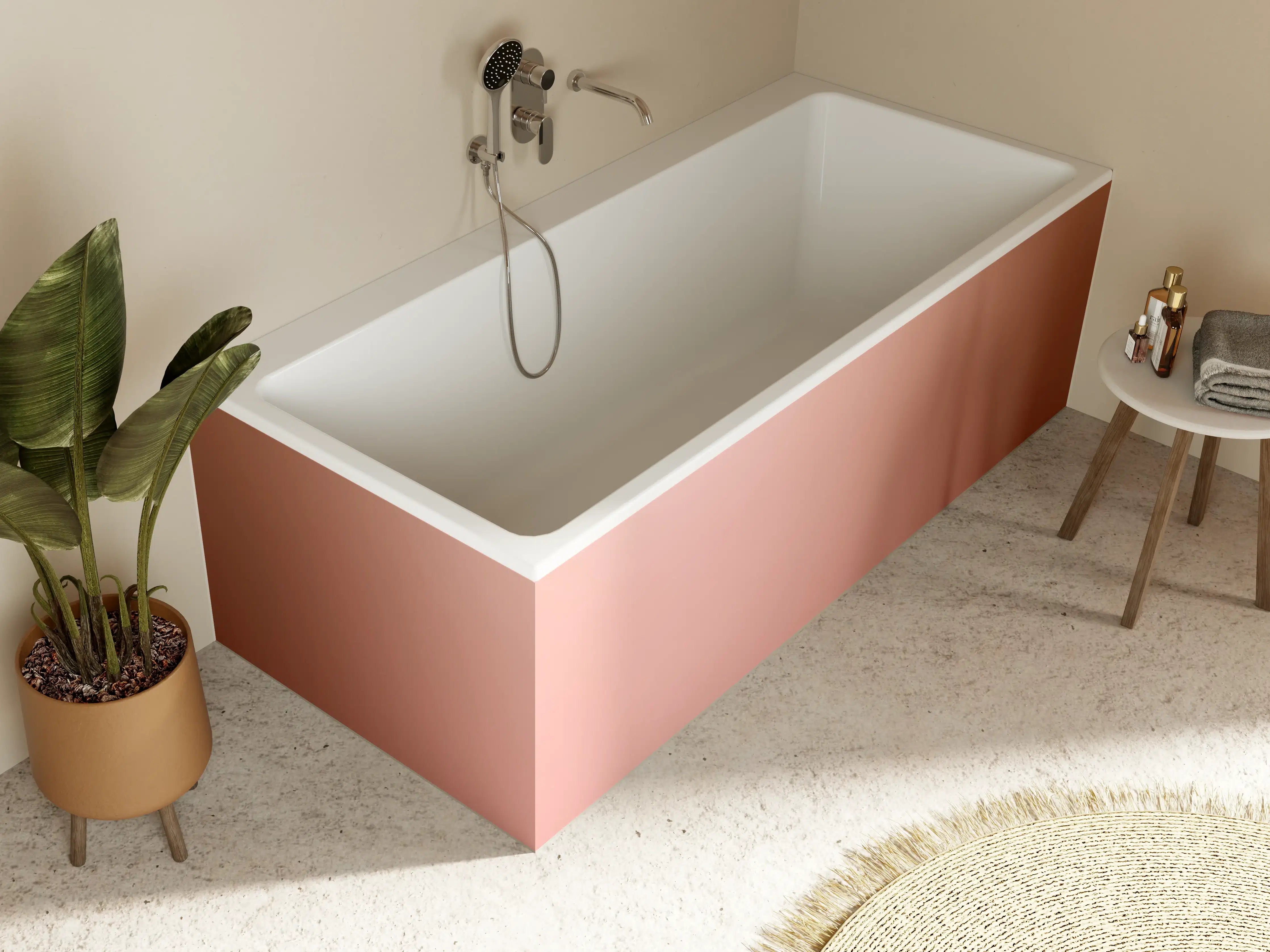 Badewannen-Rückwand - Rosegold Farbverlauf Hintergrund