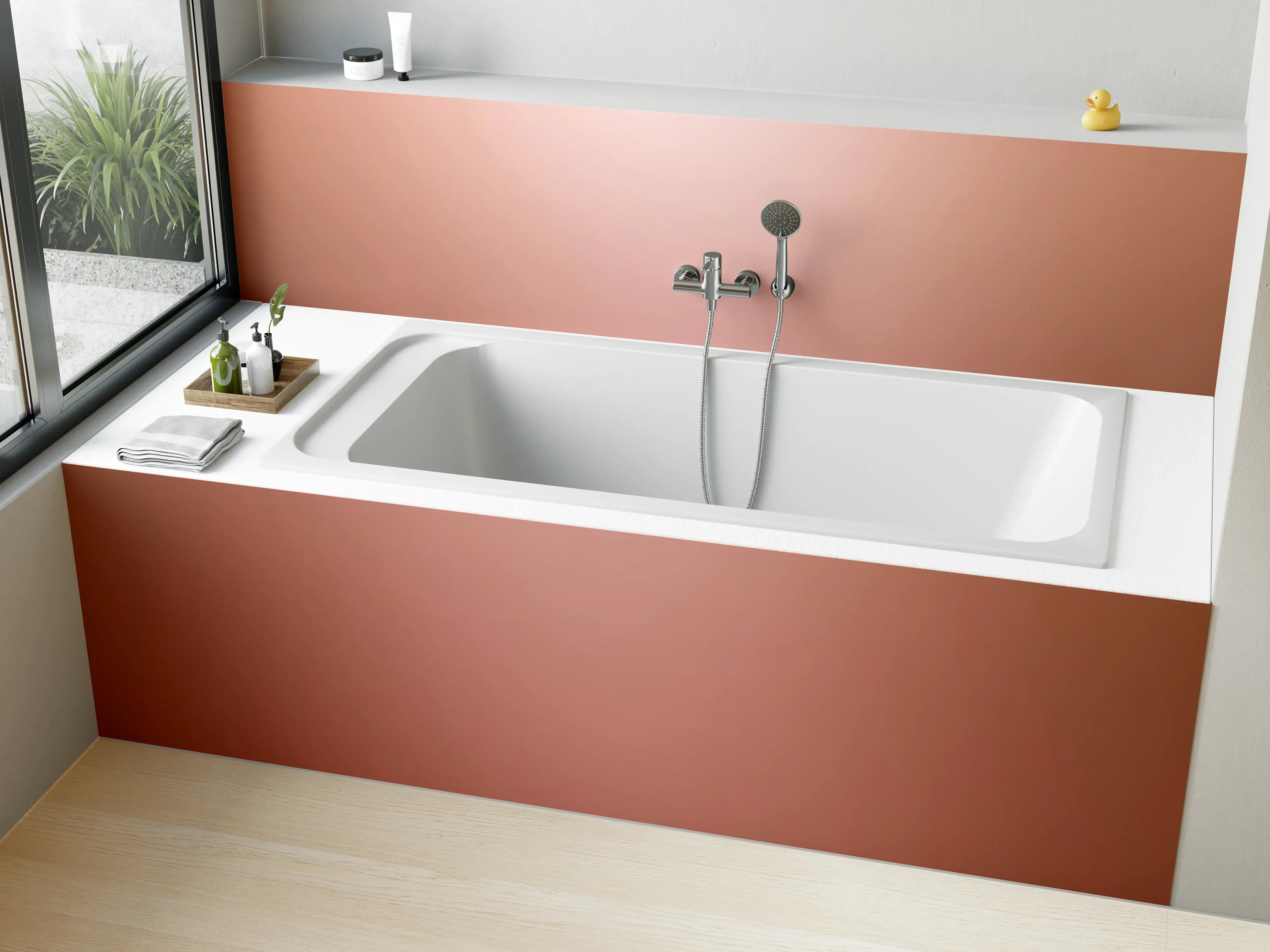 Badewannen-Rückwand - Rosegold Farbverlauf Hintergrund