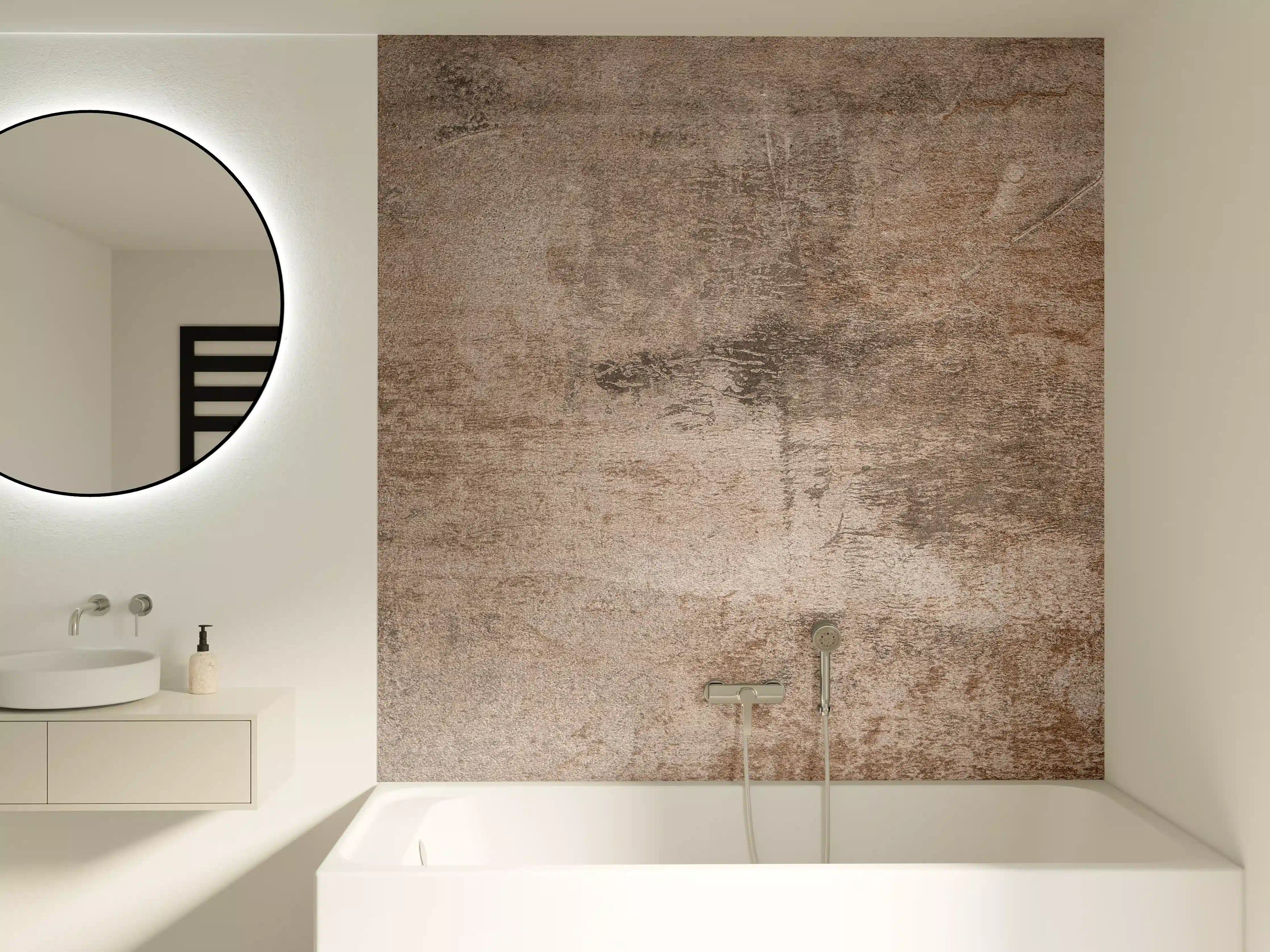 Badewannen-Rückwand - Rostige Stahl-Struktur