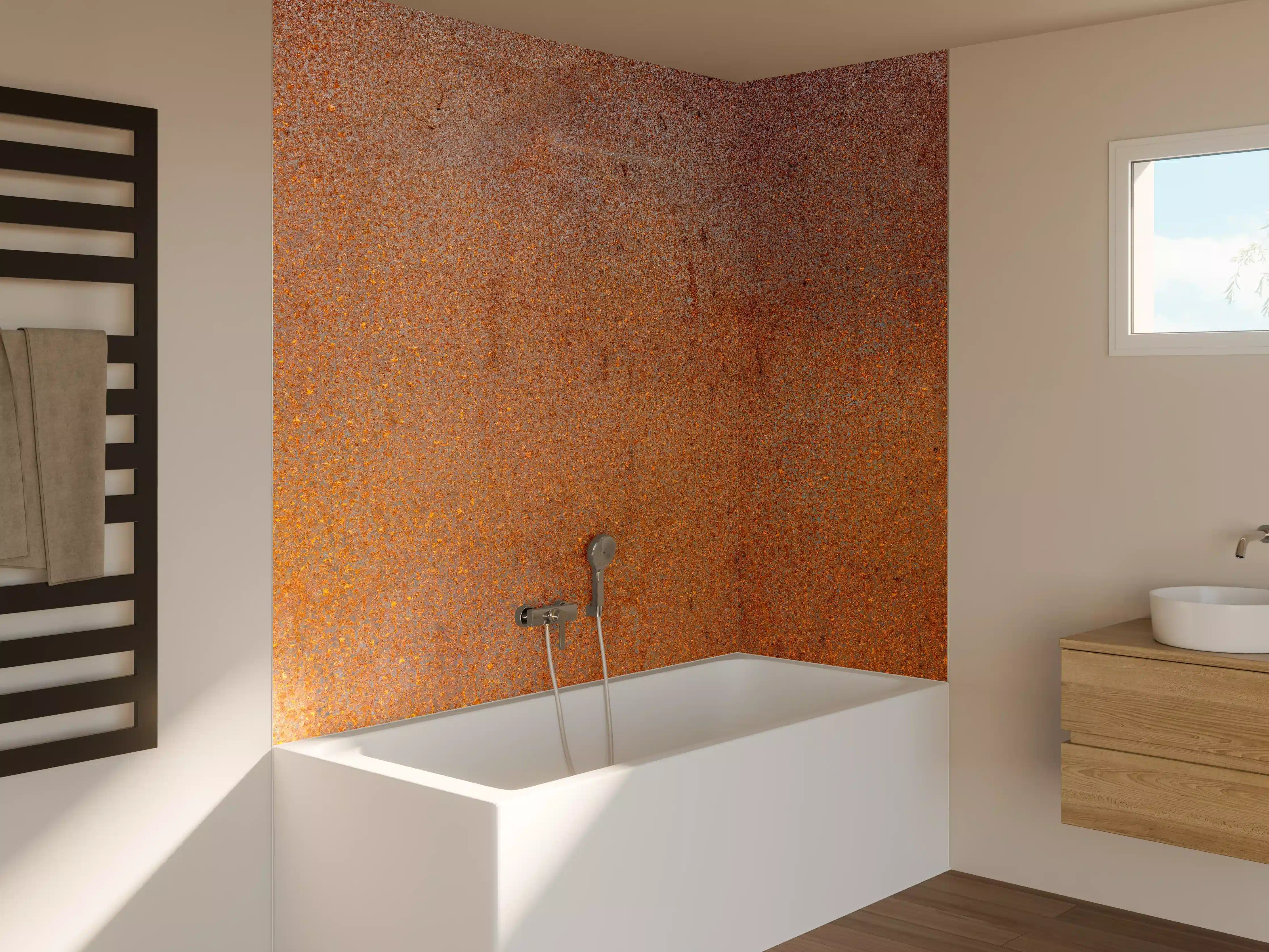 Badewannen-Rückwand - Rostige Stahl Textur
