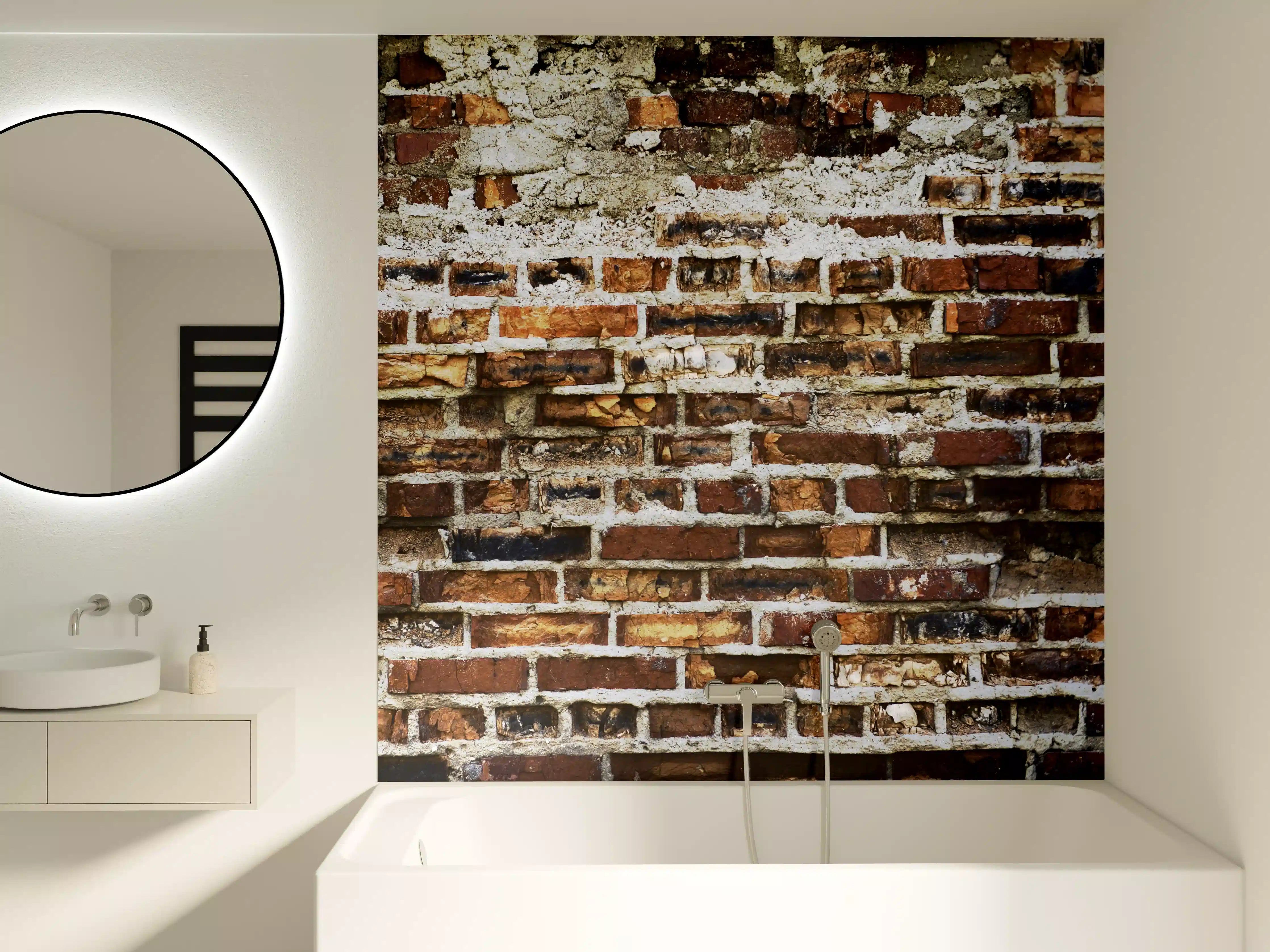 Badewannen-Rückwand - Rote Backsteinmauer Vintage