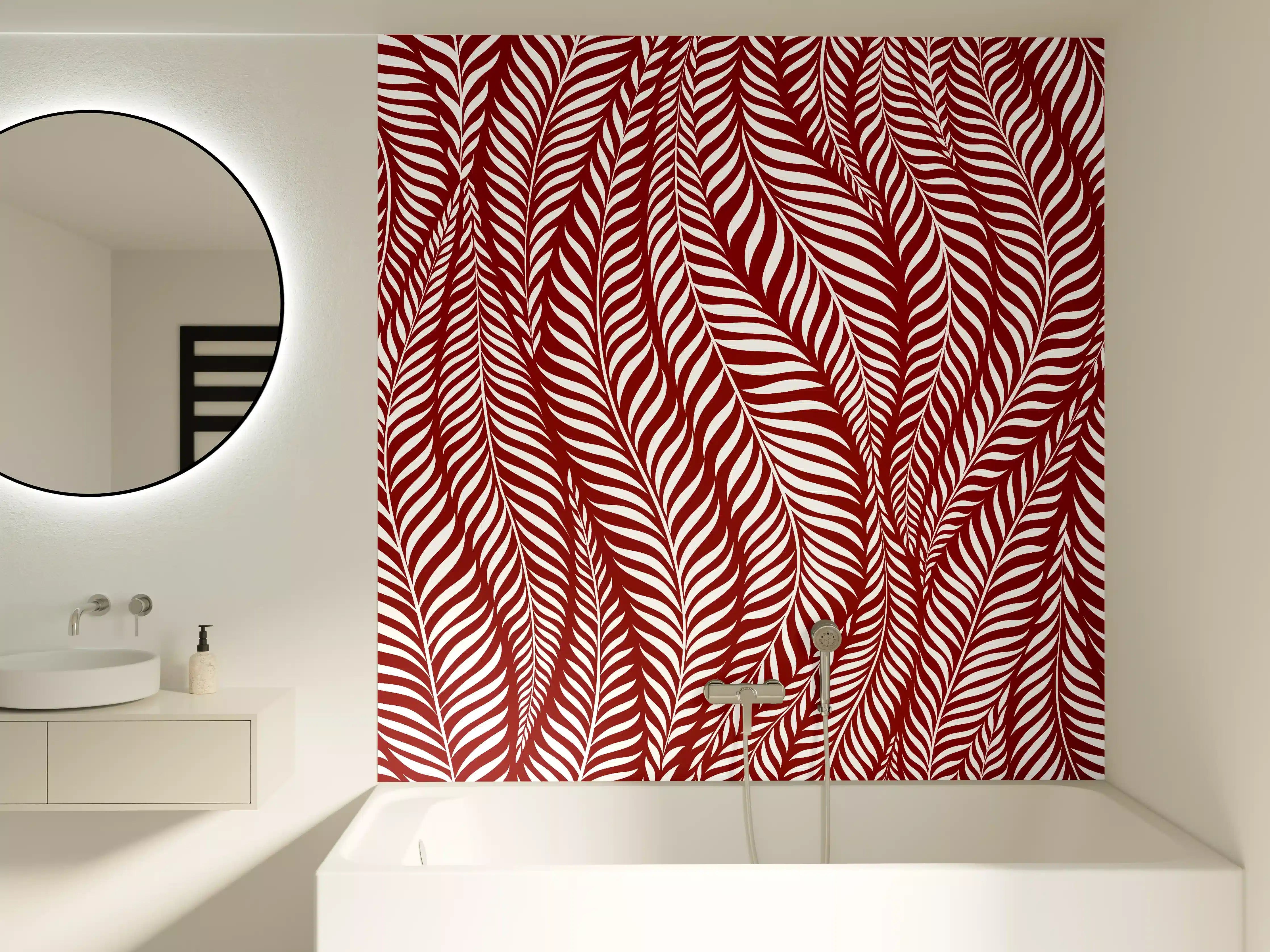 Badewannen-Rückwand - Rote und Weiße Streifenmuster-Textur