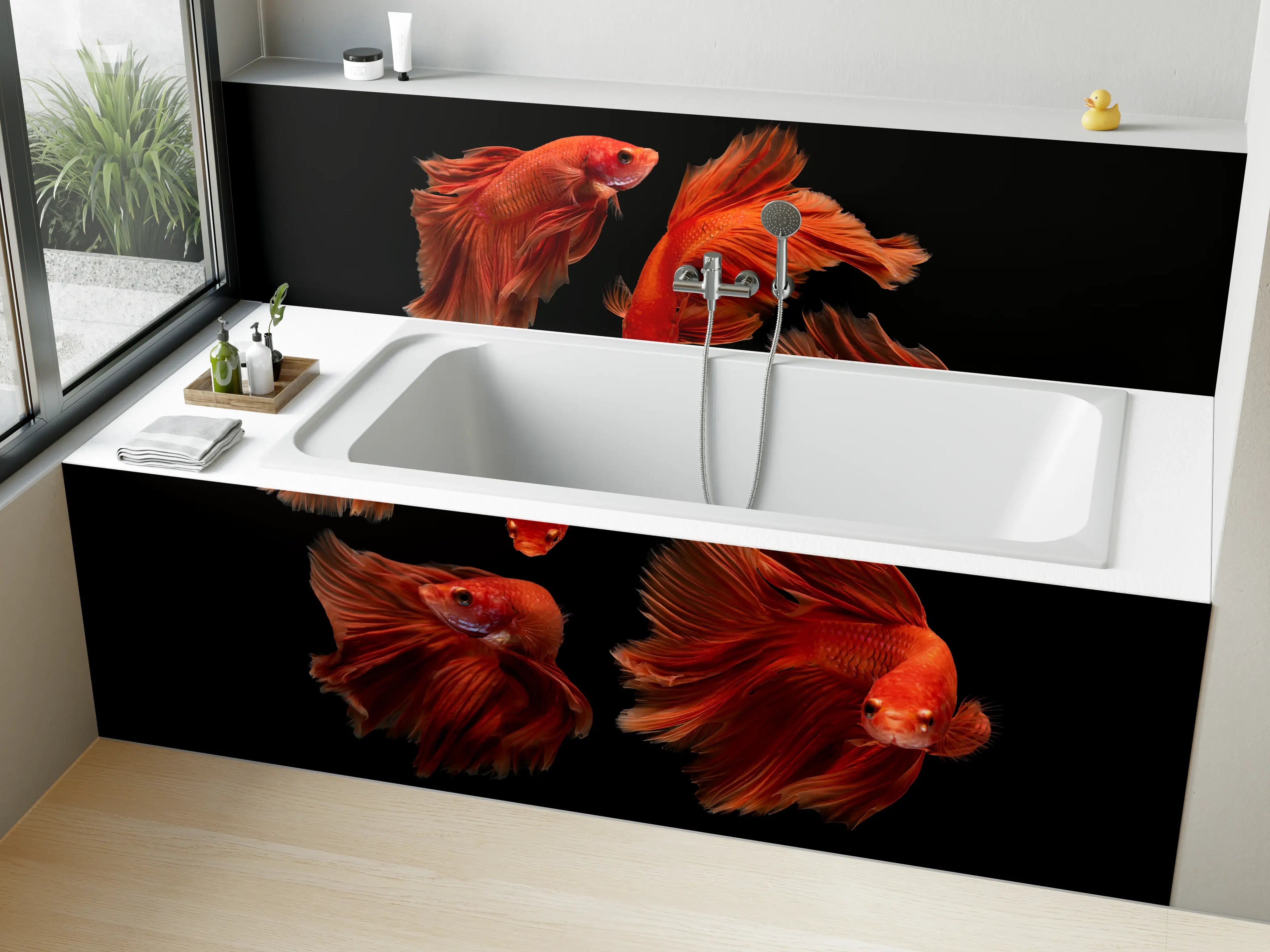 Badewannen-Rückwand - Roter Betta Fisch