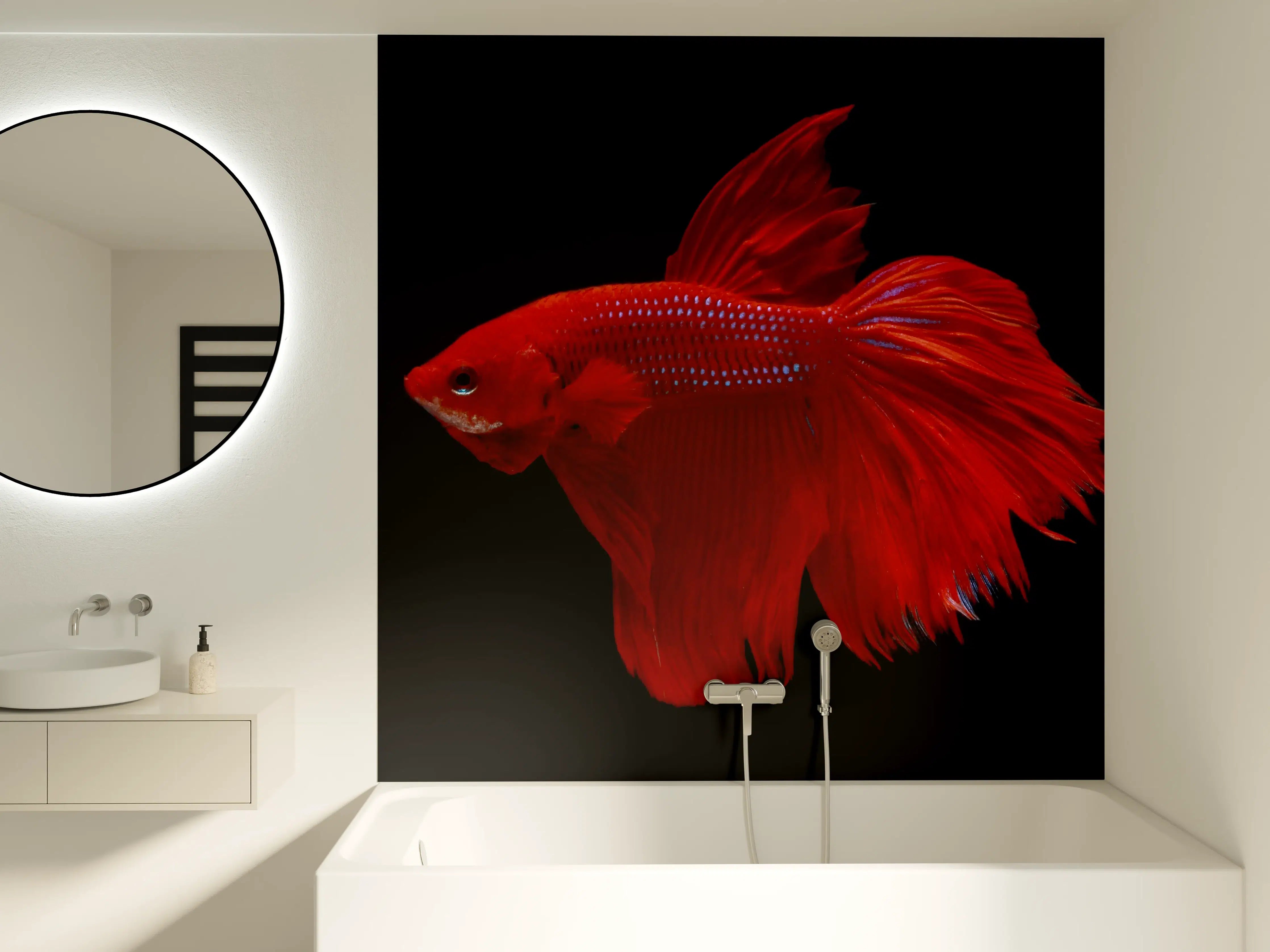 Badewannen-Rückwand - Roter Betta-Kampffisch