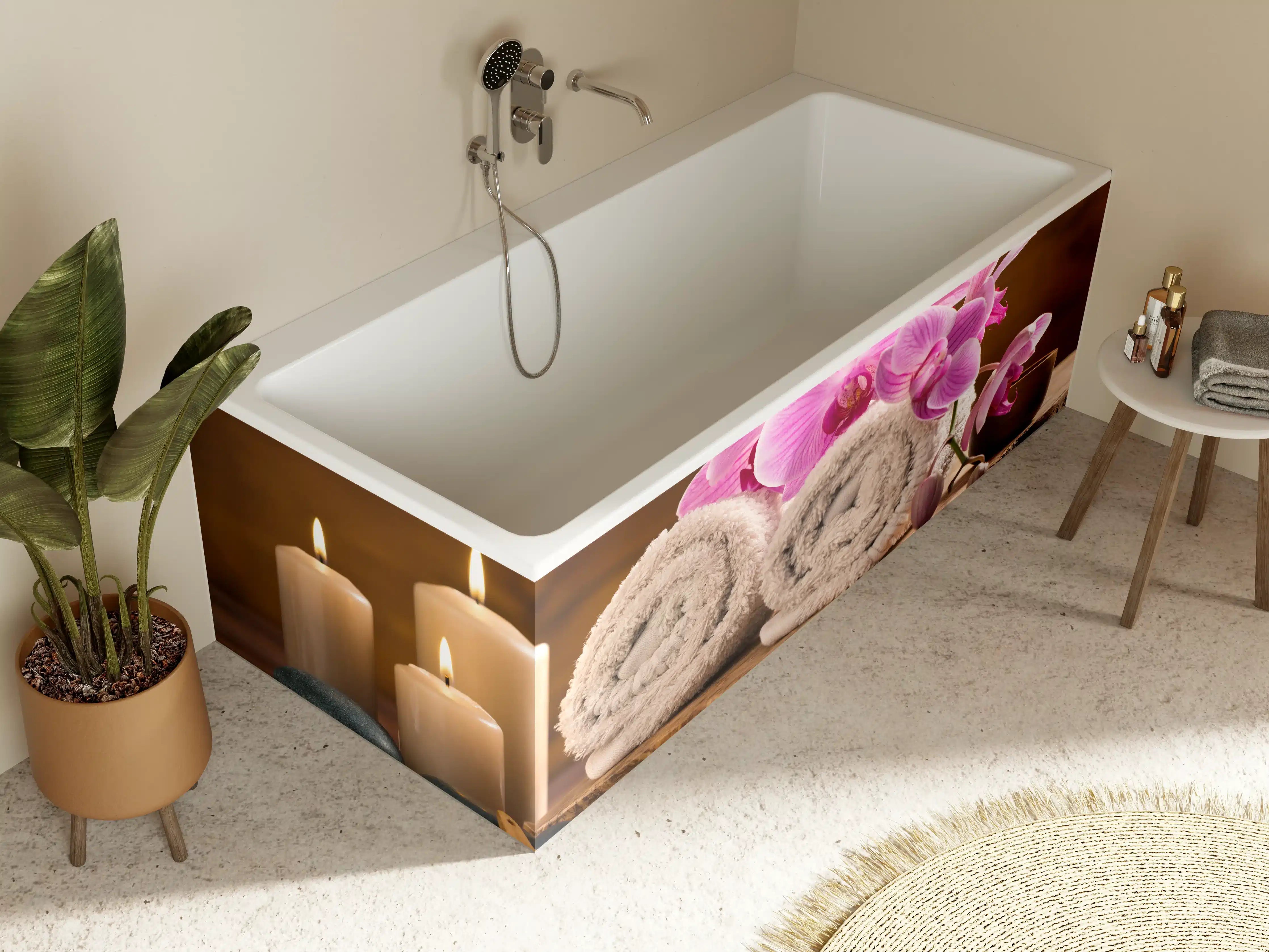 Badewannen-Rückwand - Ruhiger Spa- und Wellnessbereich