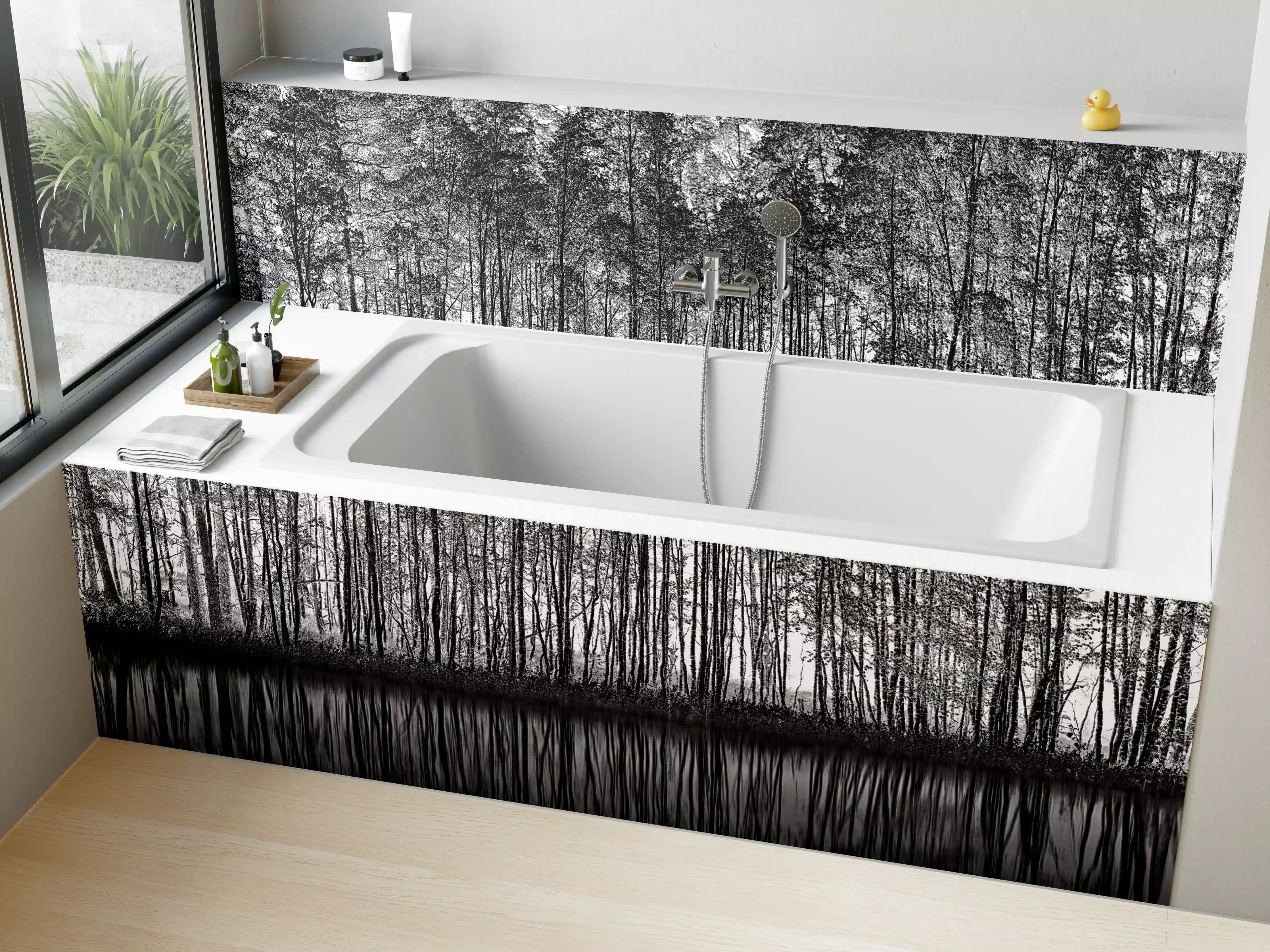 Badewannen-Rückwand - Ruhiger Wald - Wasser Reflektion
