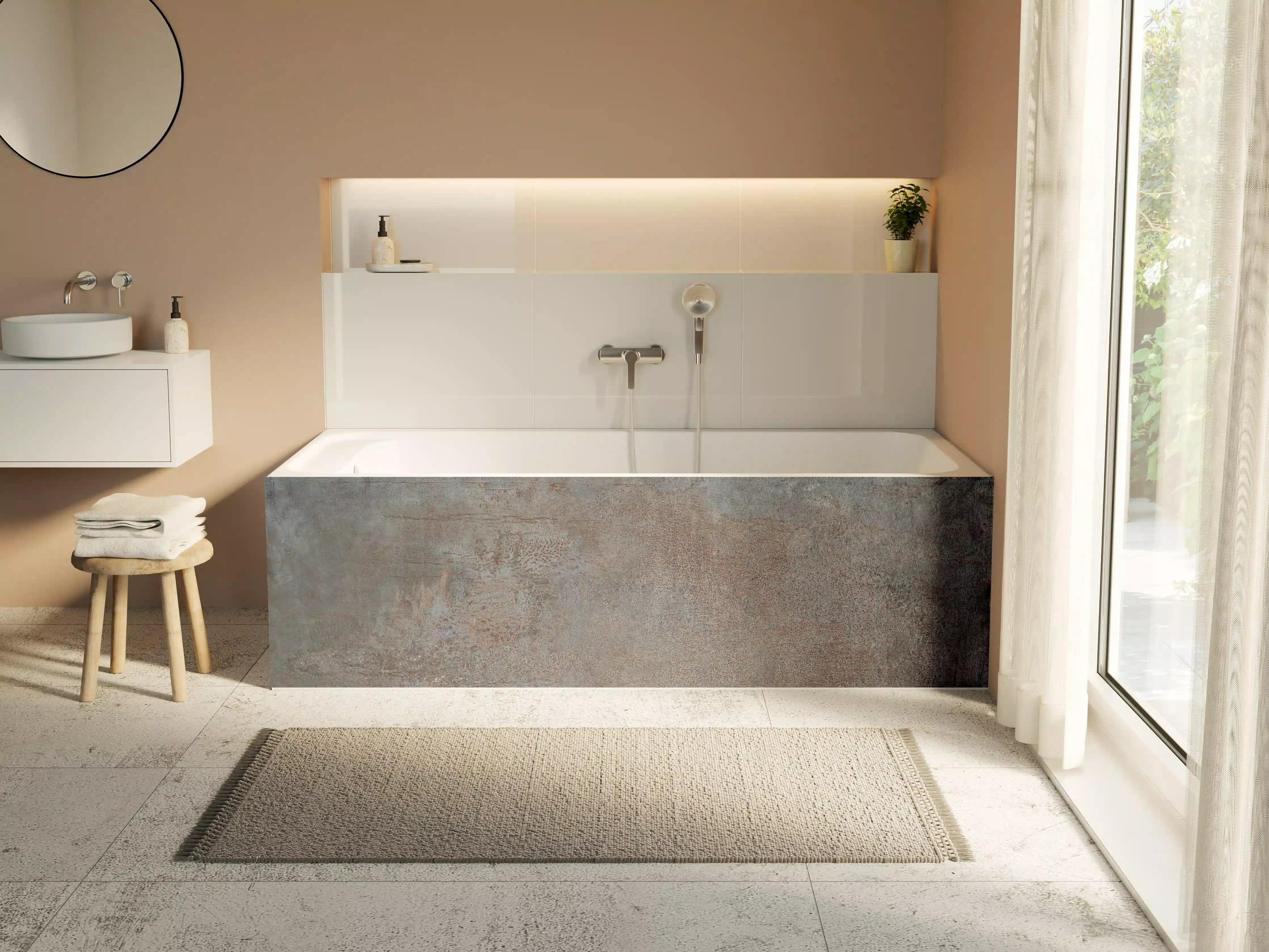 Badewannen-Rückwand - Rustikaler Marmor