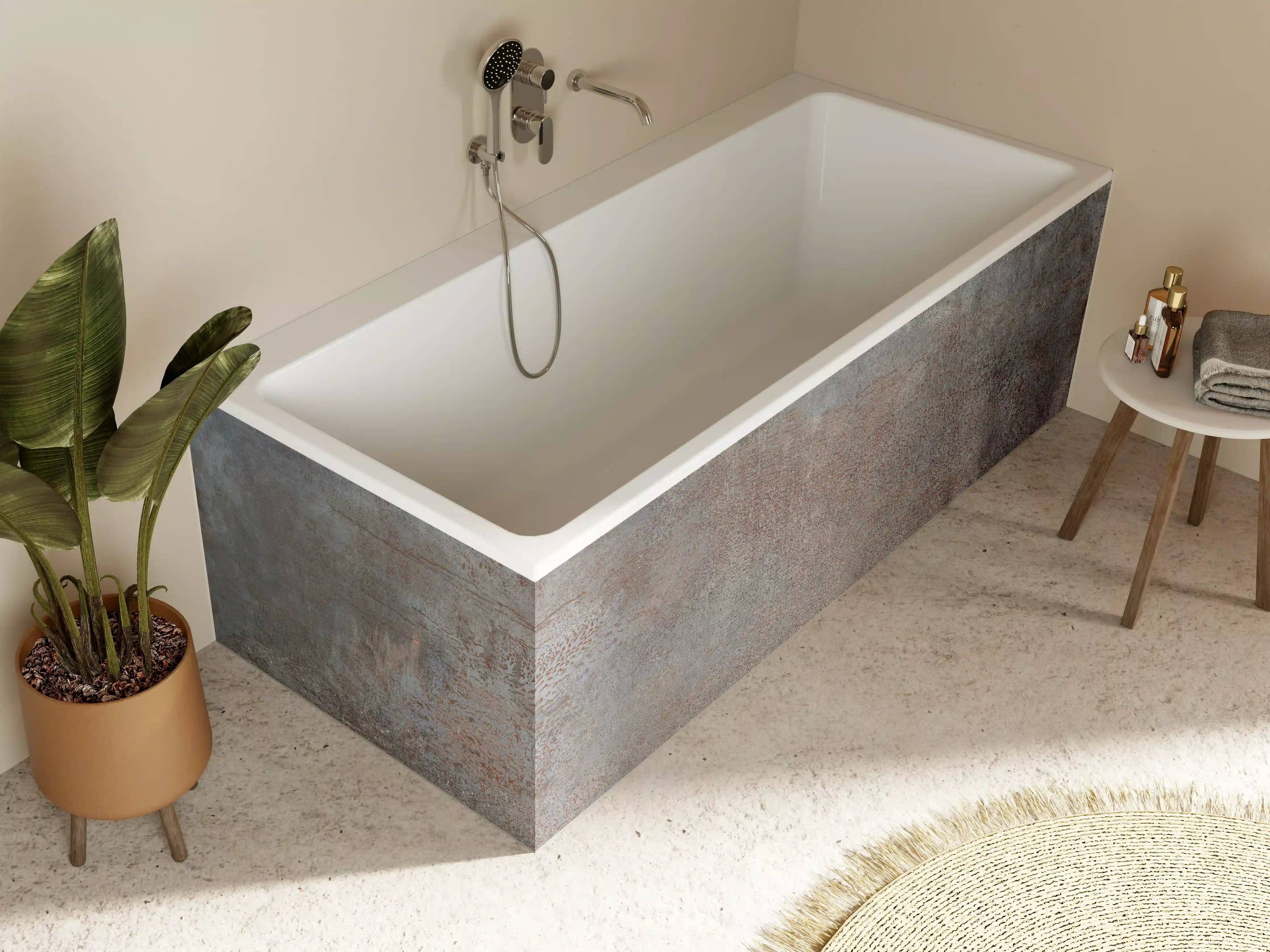 Badewannen-Rückwand - Rustikaler Marmor