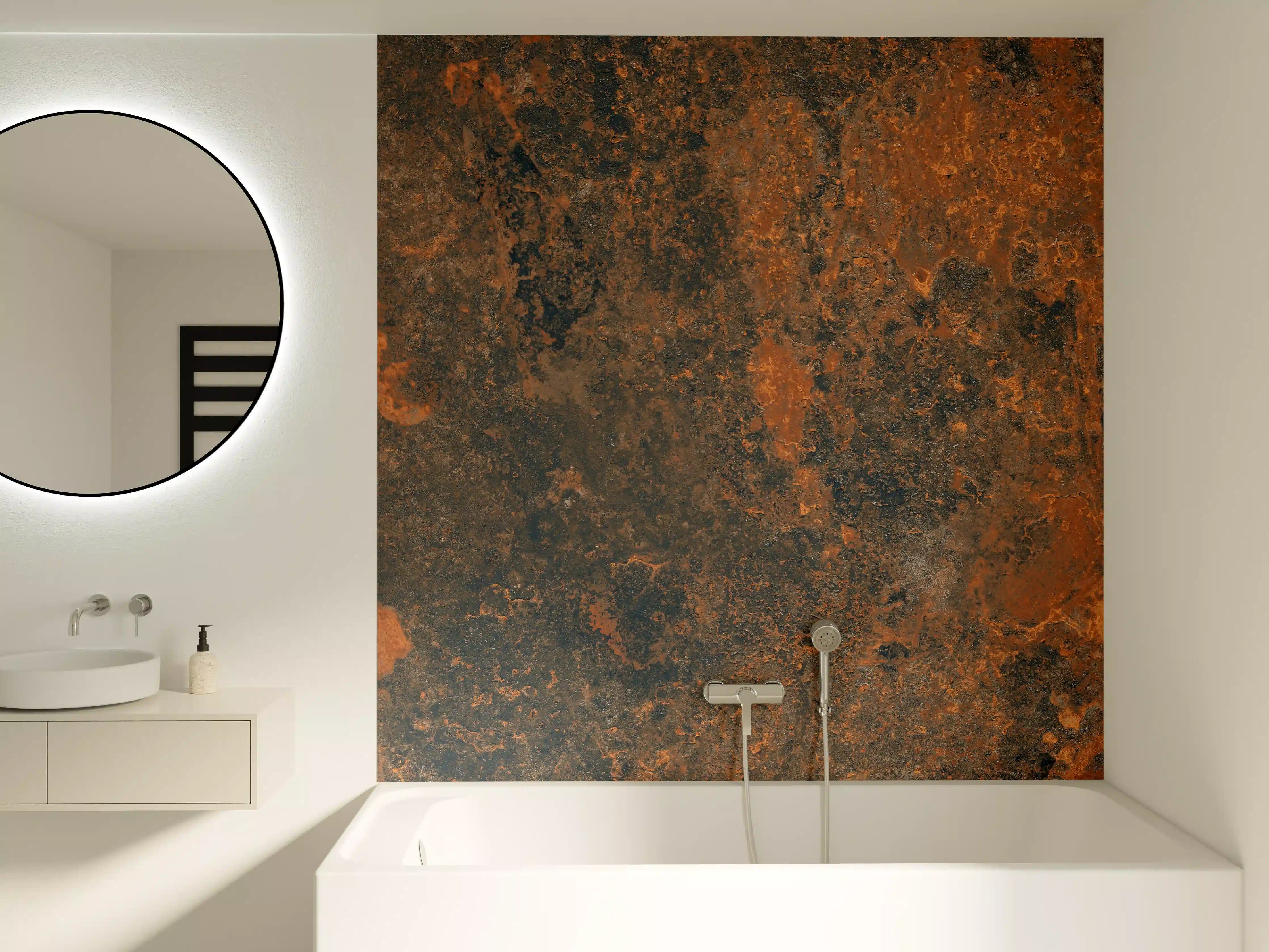 Badewannen-Rückwand - Rustikales Metall Tesxtur