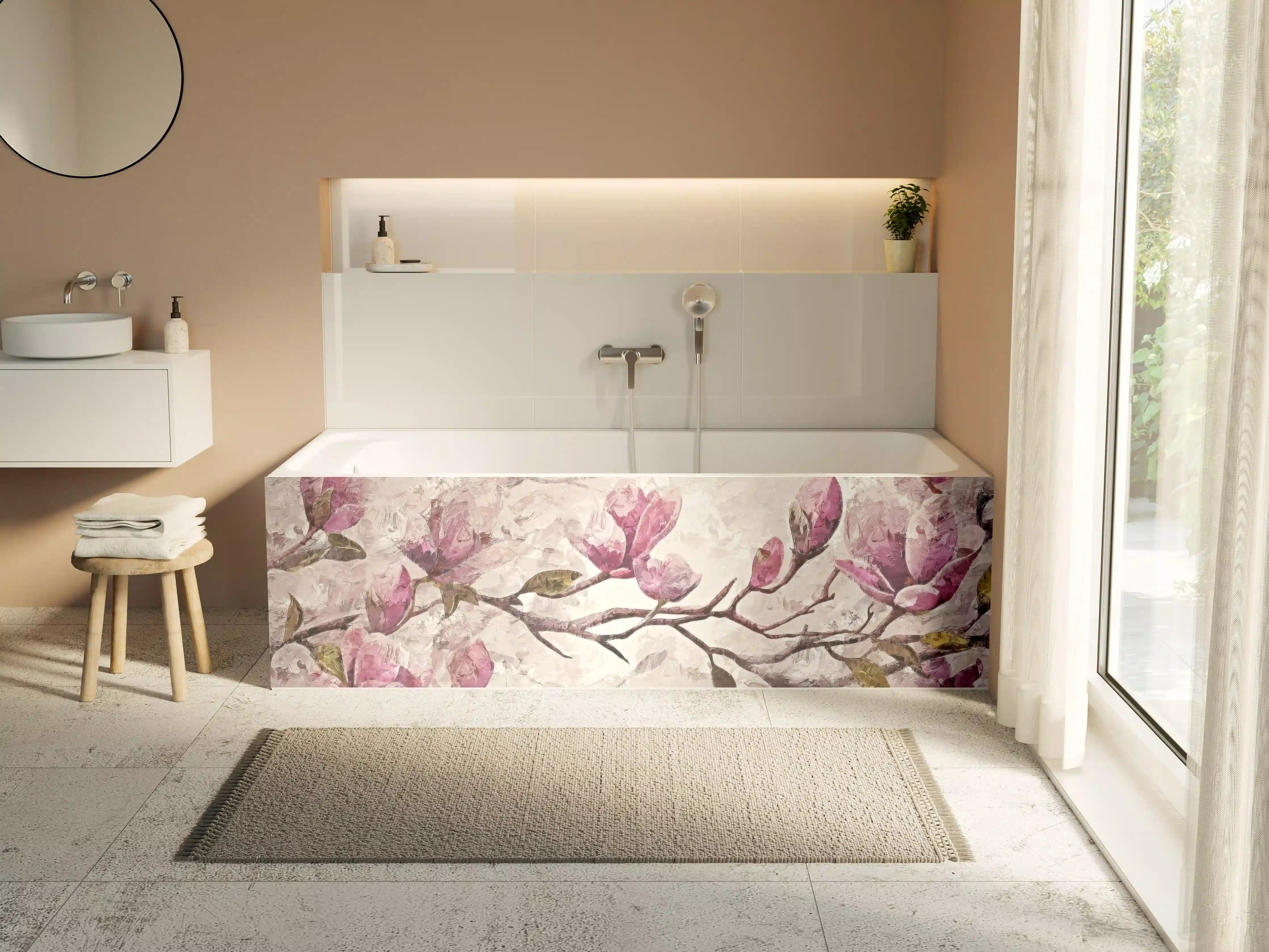 Badewannen-Rückwand - Sakura Baum - Gemälde
