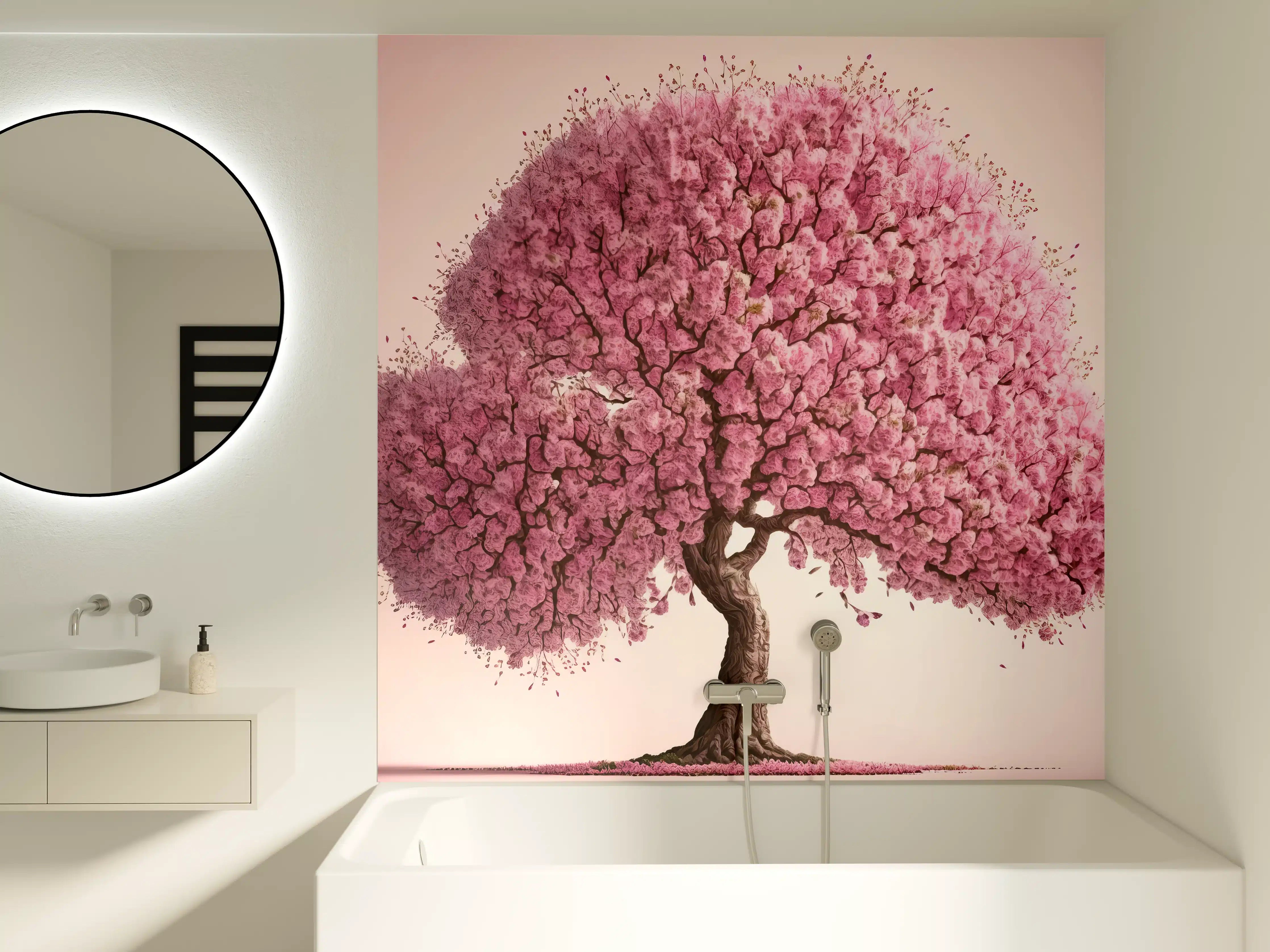 Badewannen-Rückwand - Sakura baum - KI generiert