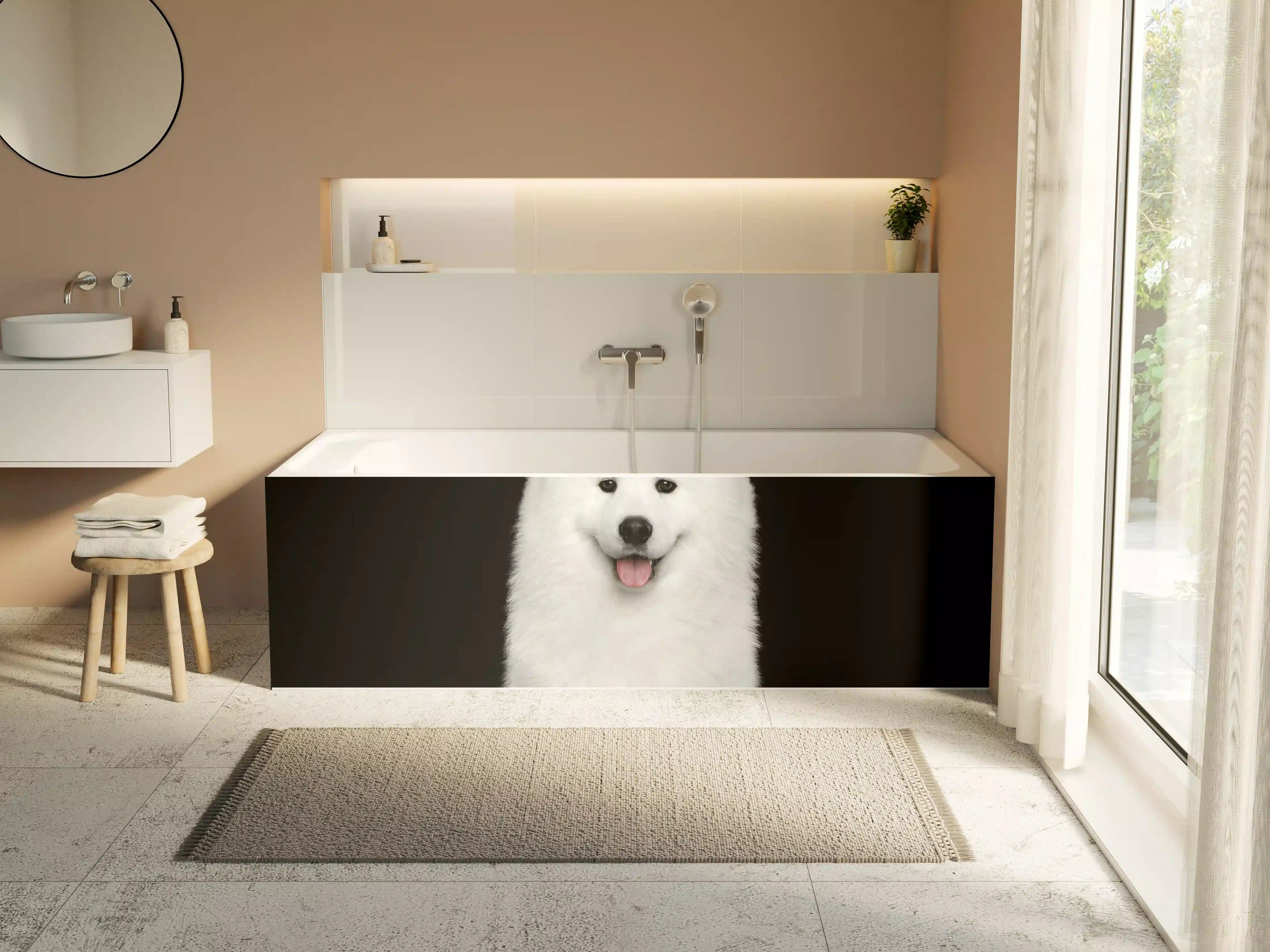 Badewannen-Rückwand - Samojeden Hund