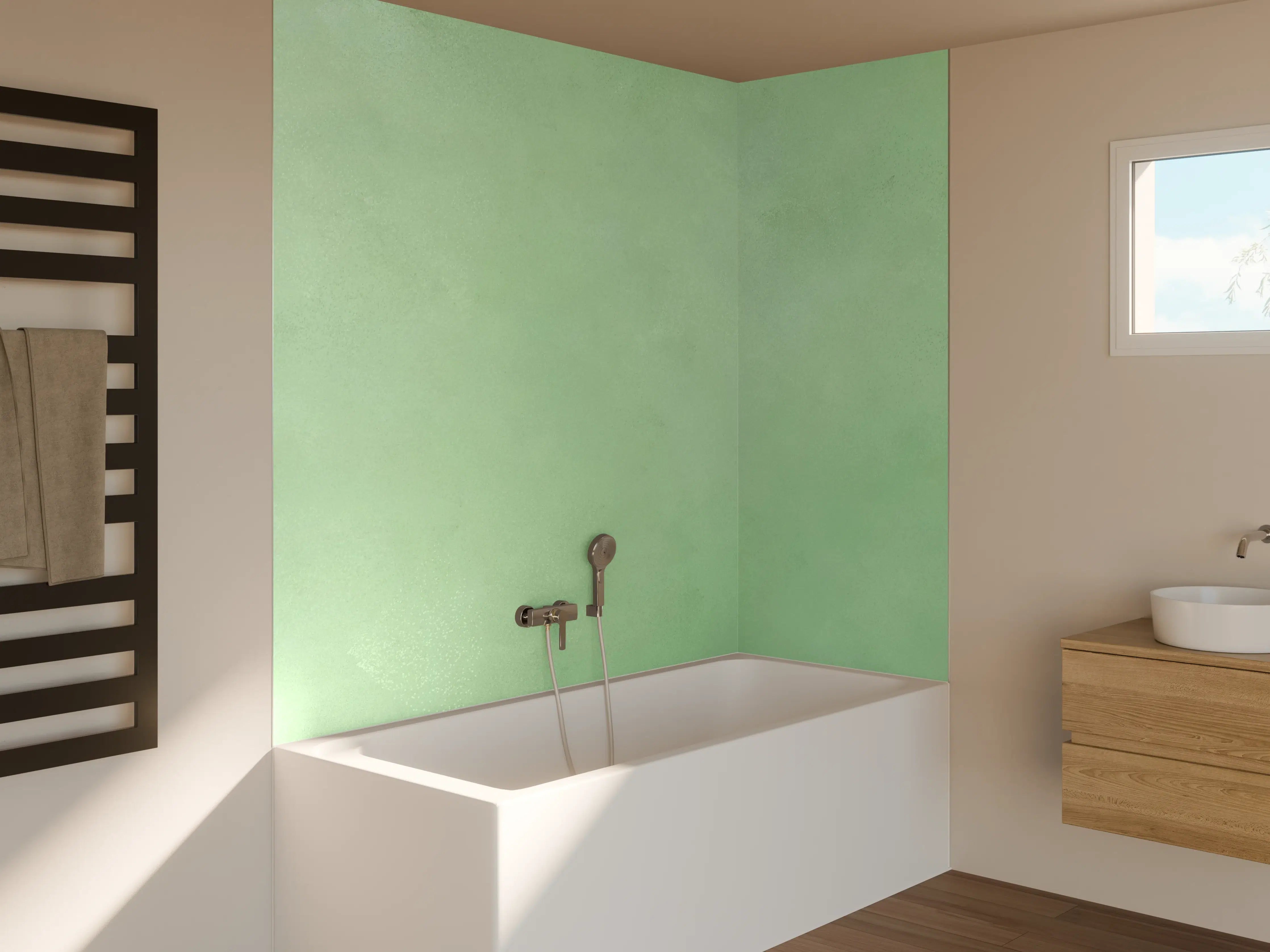 Badewannen-Rückwand - Sanfte grüne Marmorstruktur