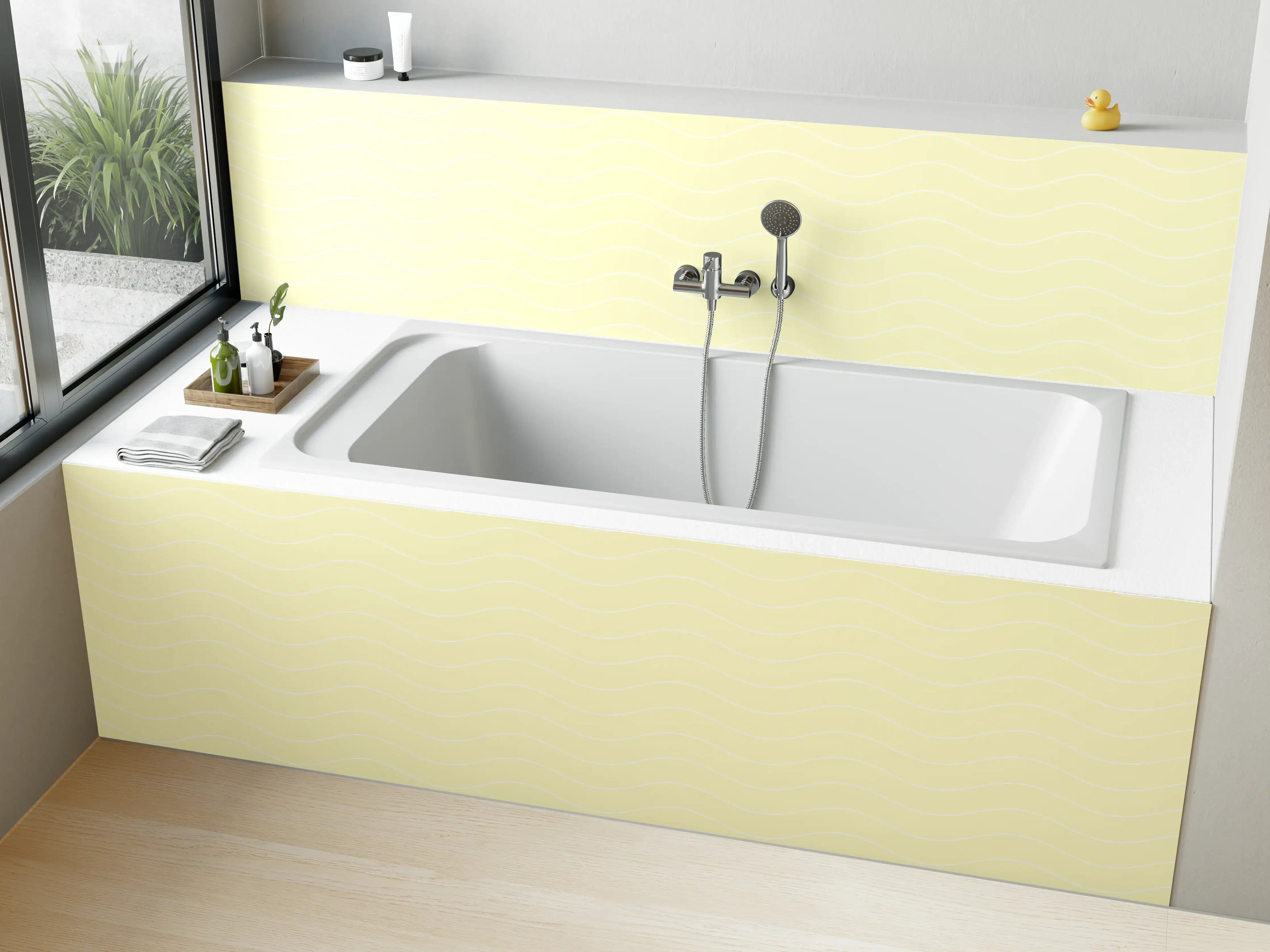 Badewannen-Rückwand - Sanfter Cremeton mit zarter Struktur