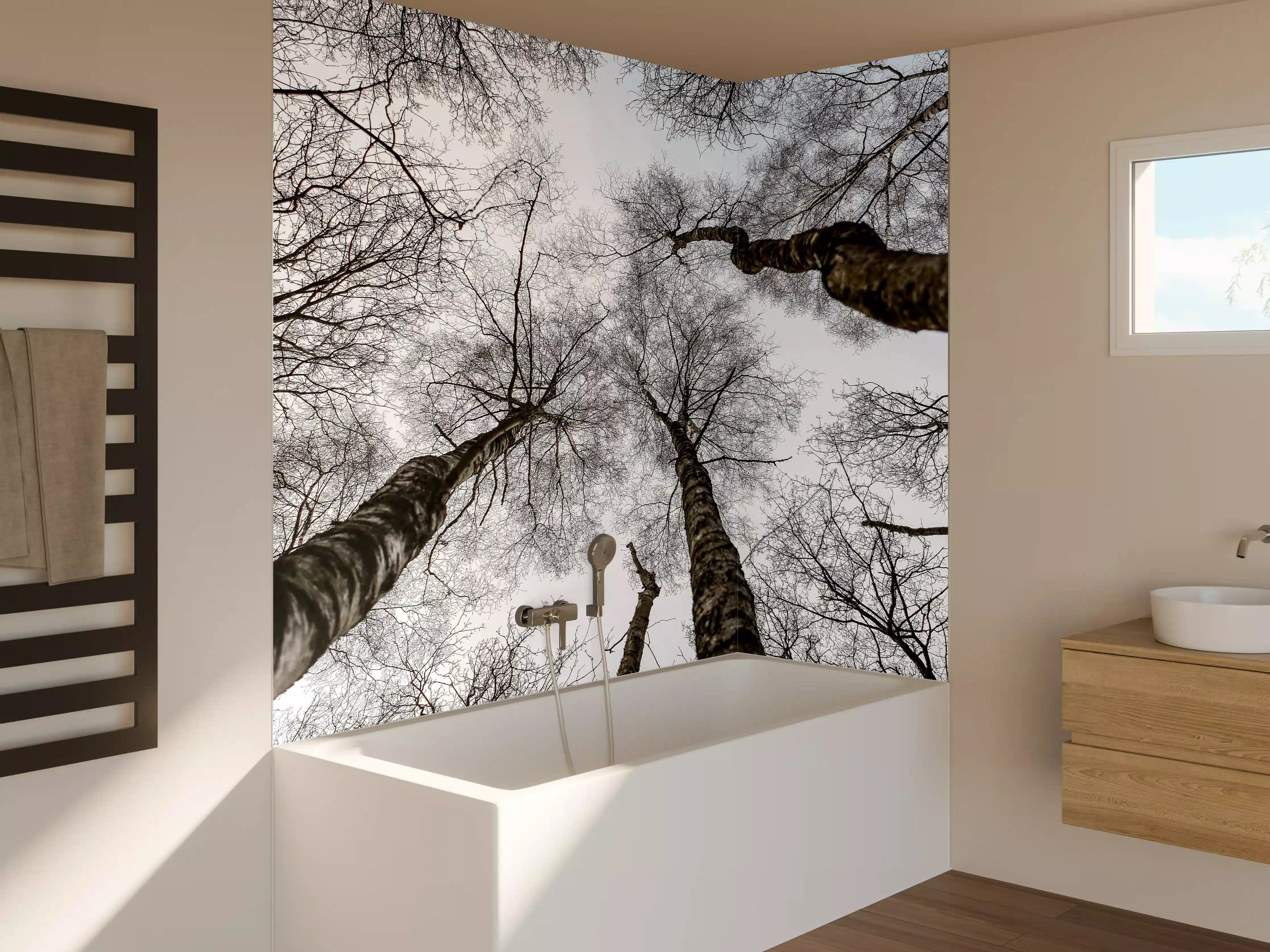 Badewannen-Rückwand - Schnee Wald