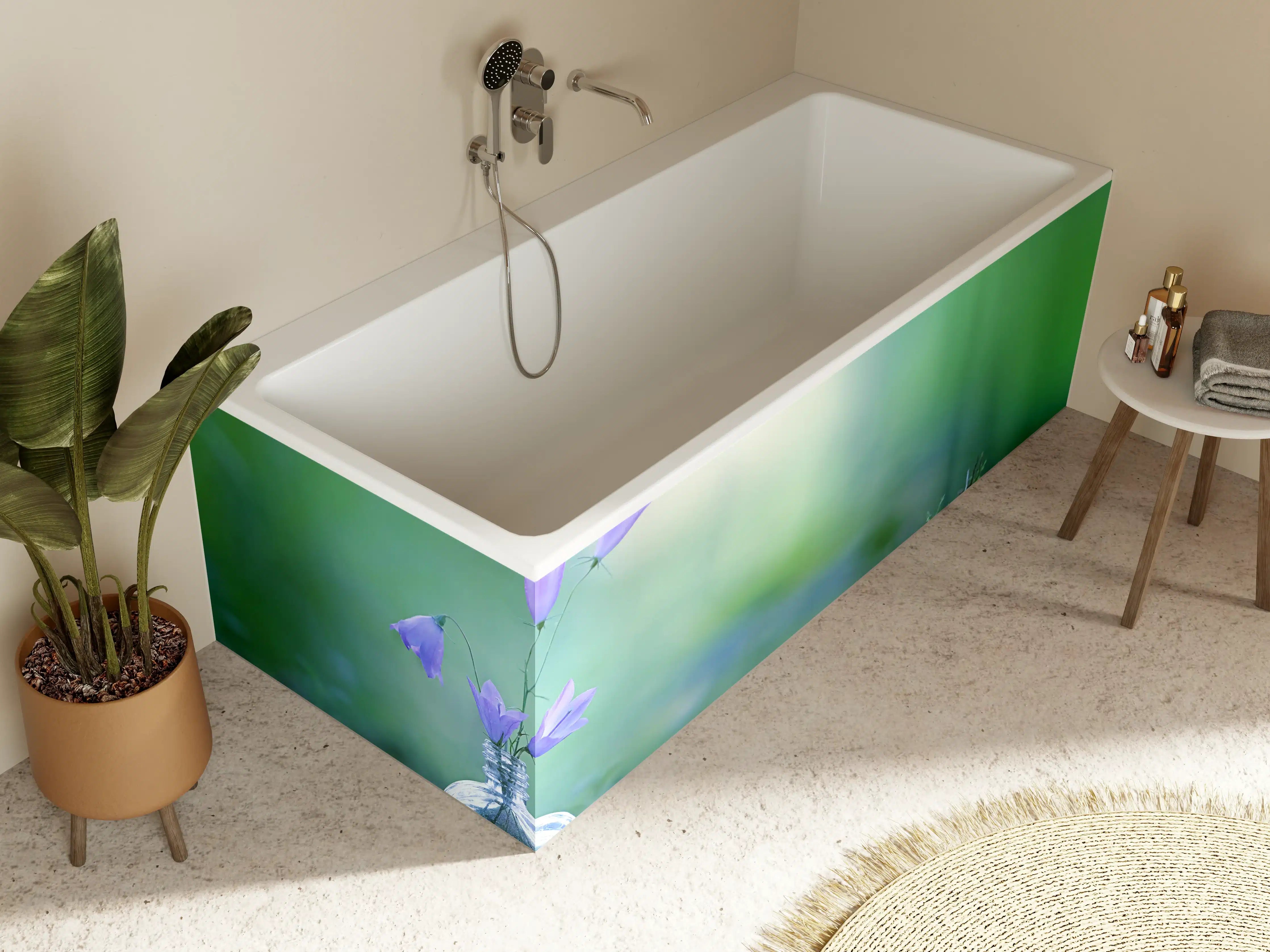 Badewannen-Rückwand - Schöne campanula Blumen