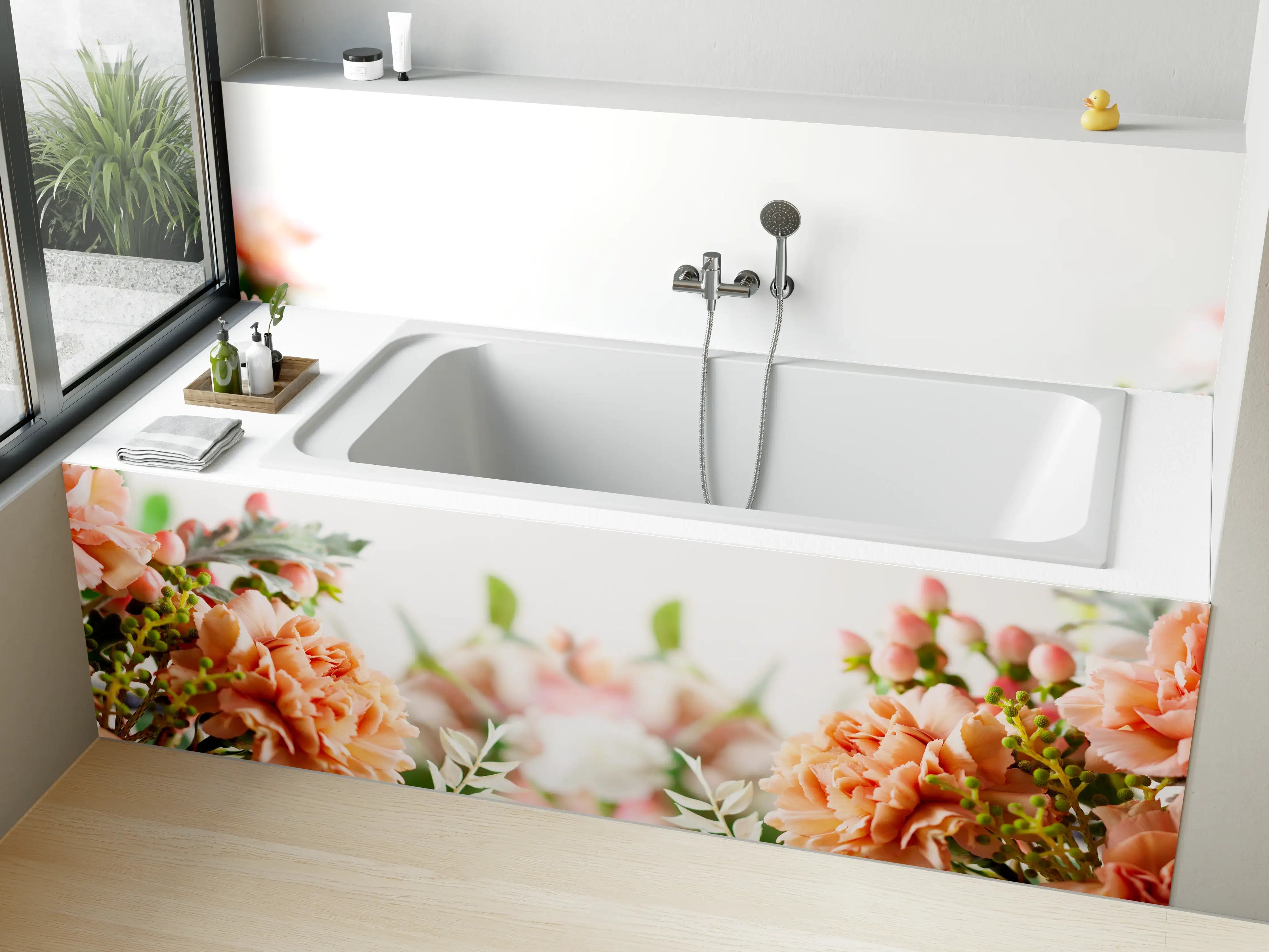 Badewannen-Rückwand - Schöne herbstliche Blumen-Komposition
