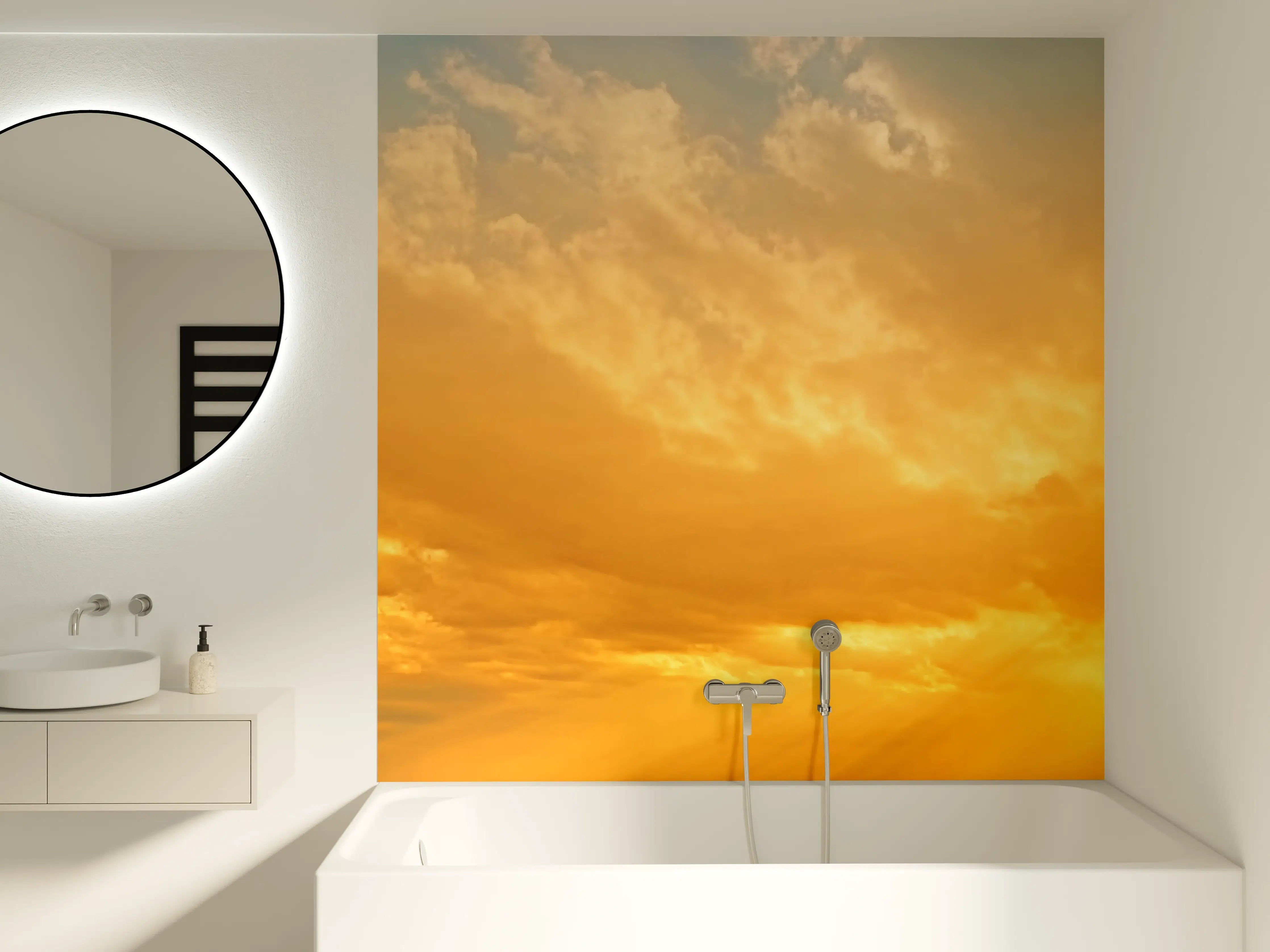Badewannen-Rückwand - Schöner Blick auf Sonnenuntergang