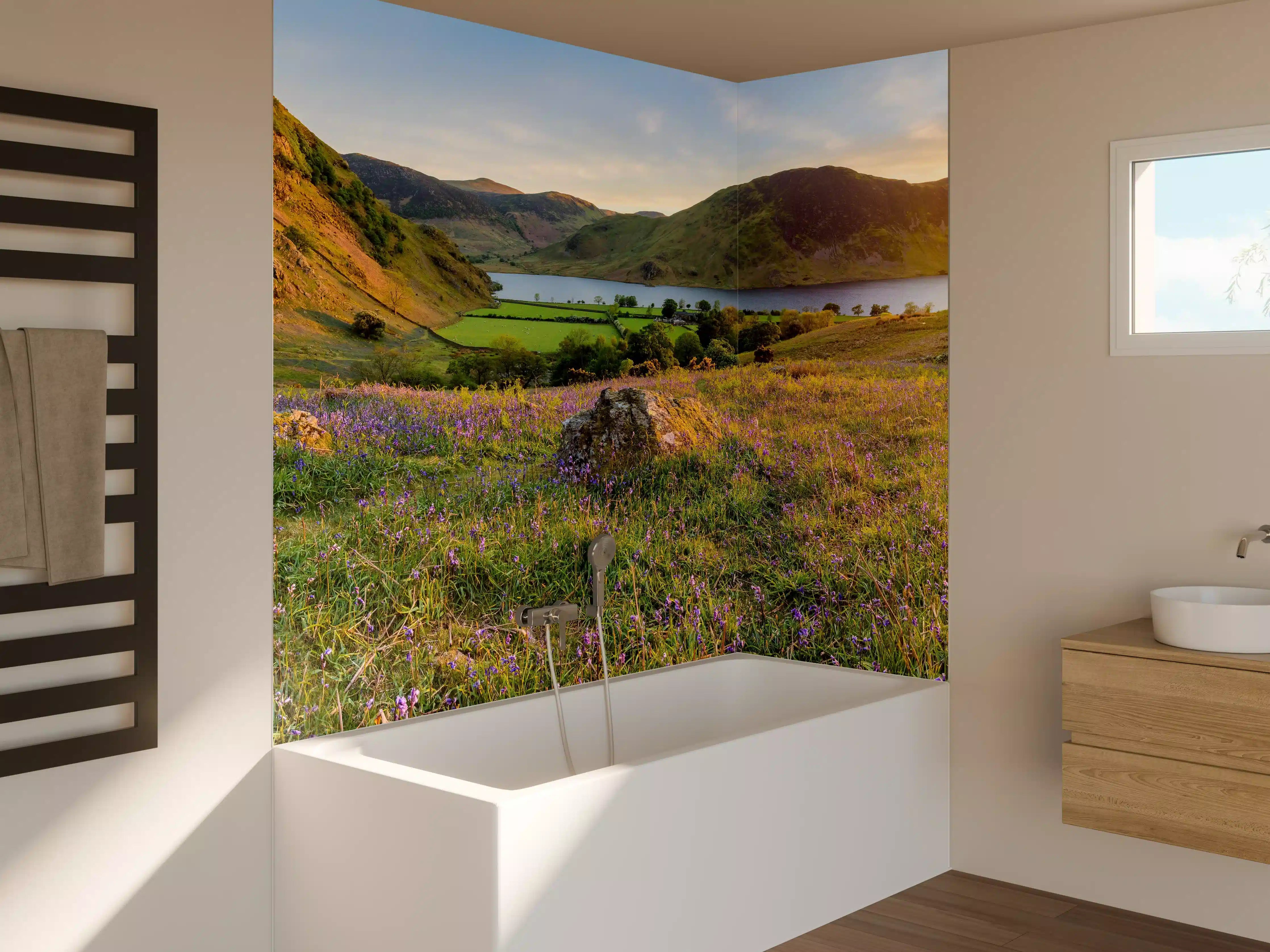 Badewannen-Rückwand - Schöner Sonnenuntergang bei Rannerdale Knots