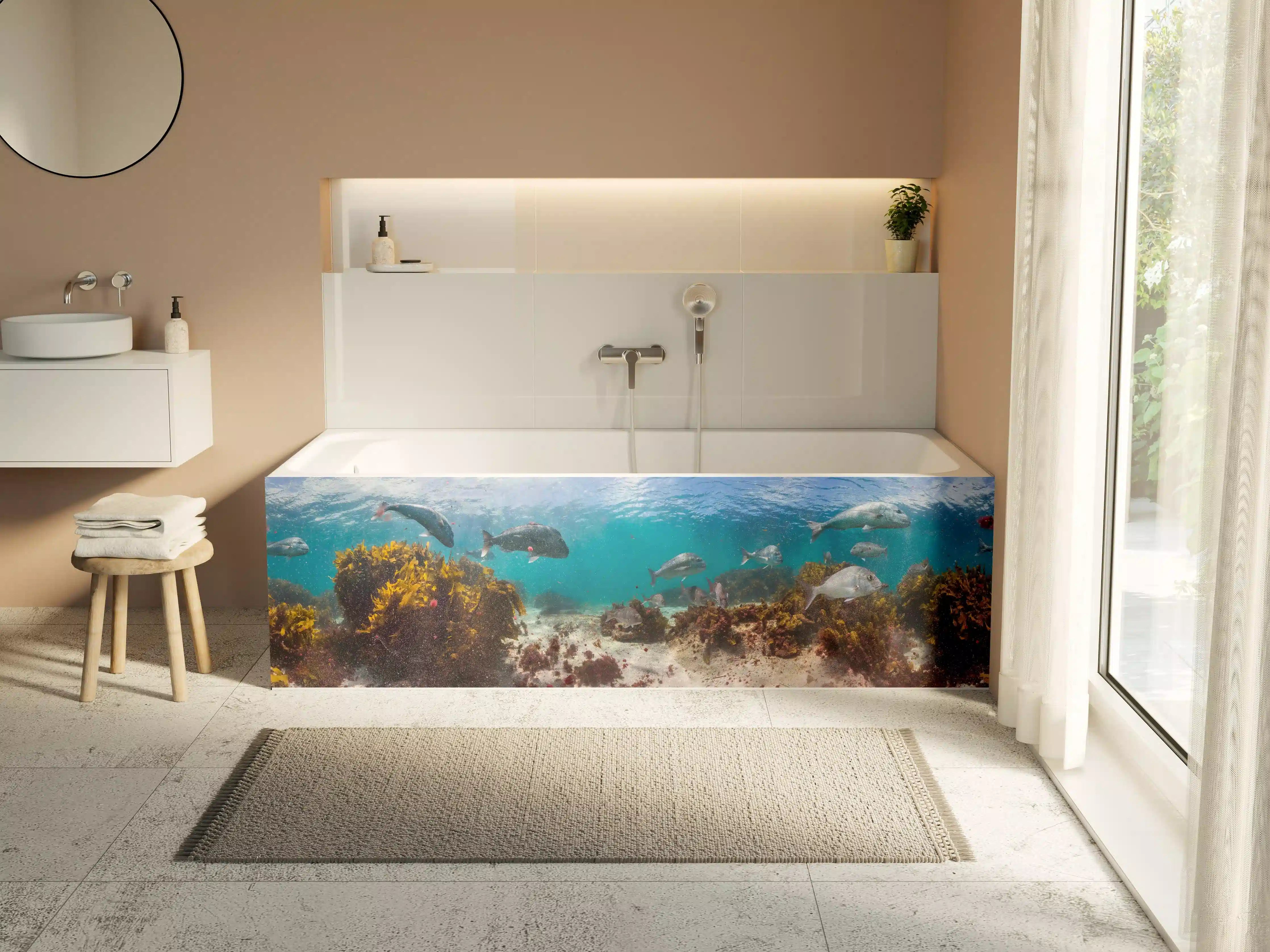 Badewannen-Rückwand - Seetang und Fisch in Neuseeland