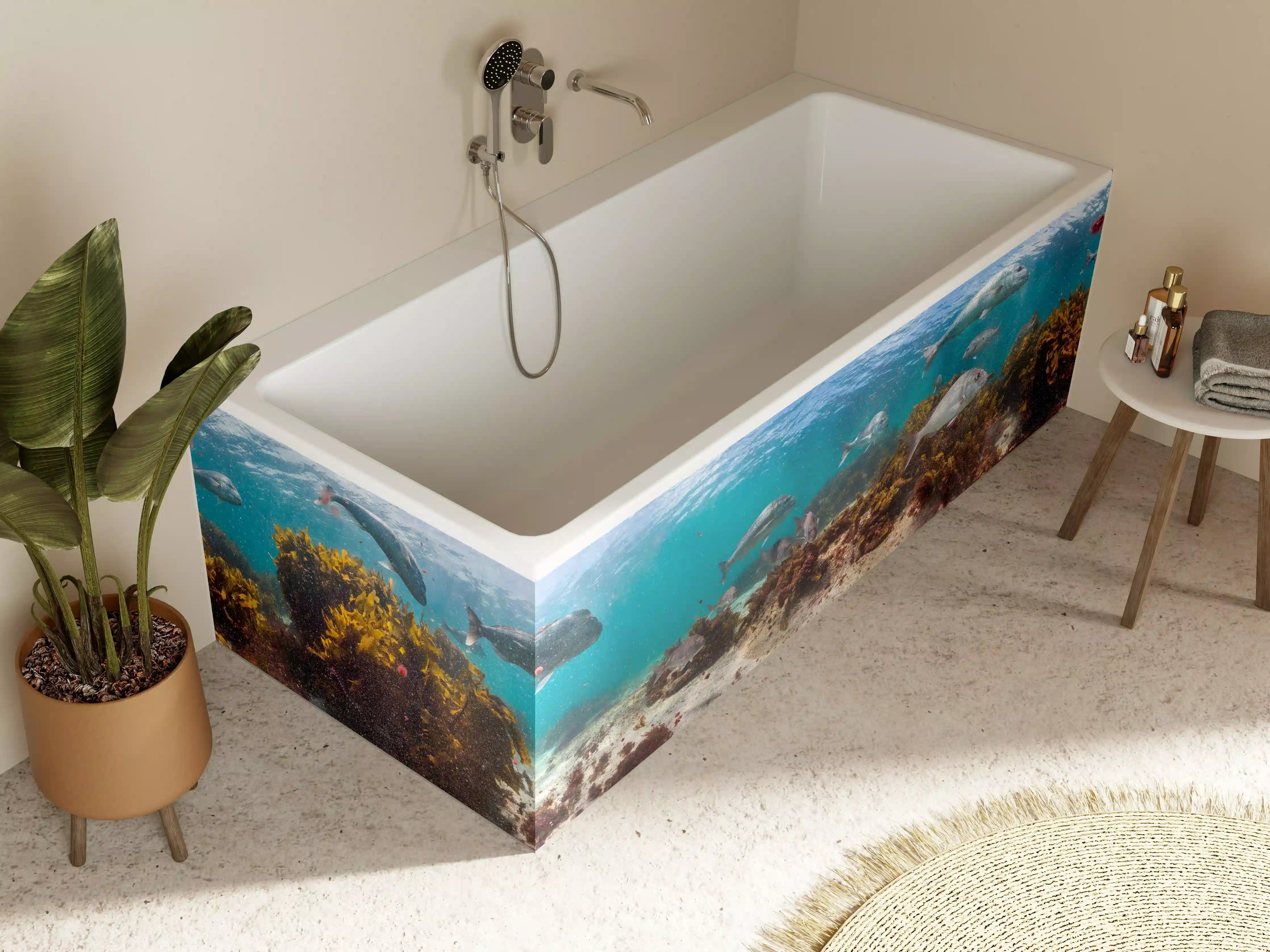 Badewannen-Rückwand - Seetang und Fisch in Neuseeland