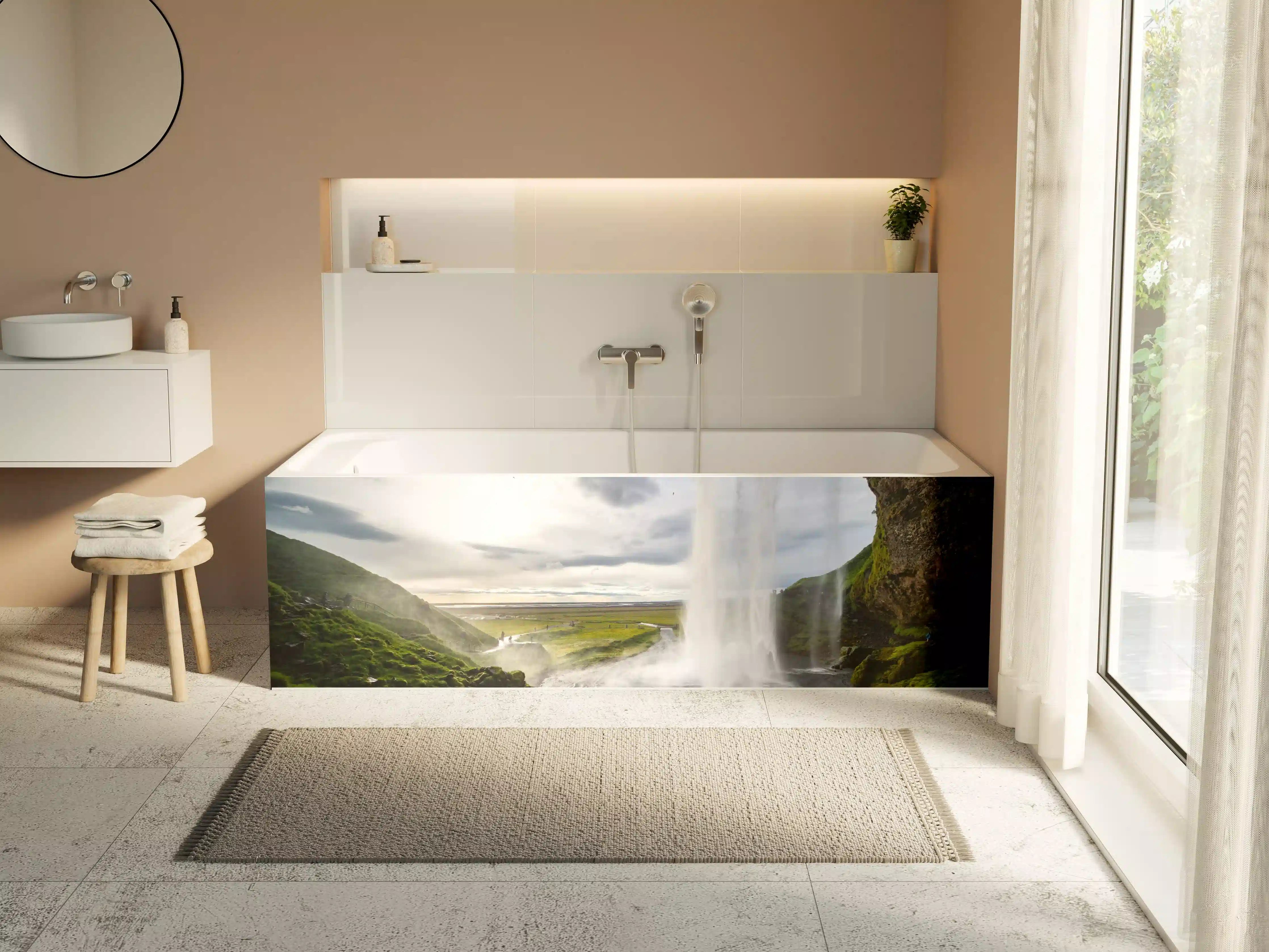 Badewannen-Rückwand - Seljalandsfoss Wasserfall