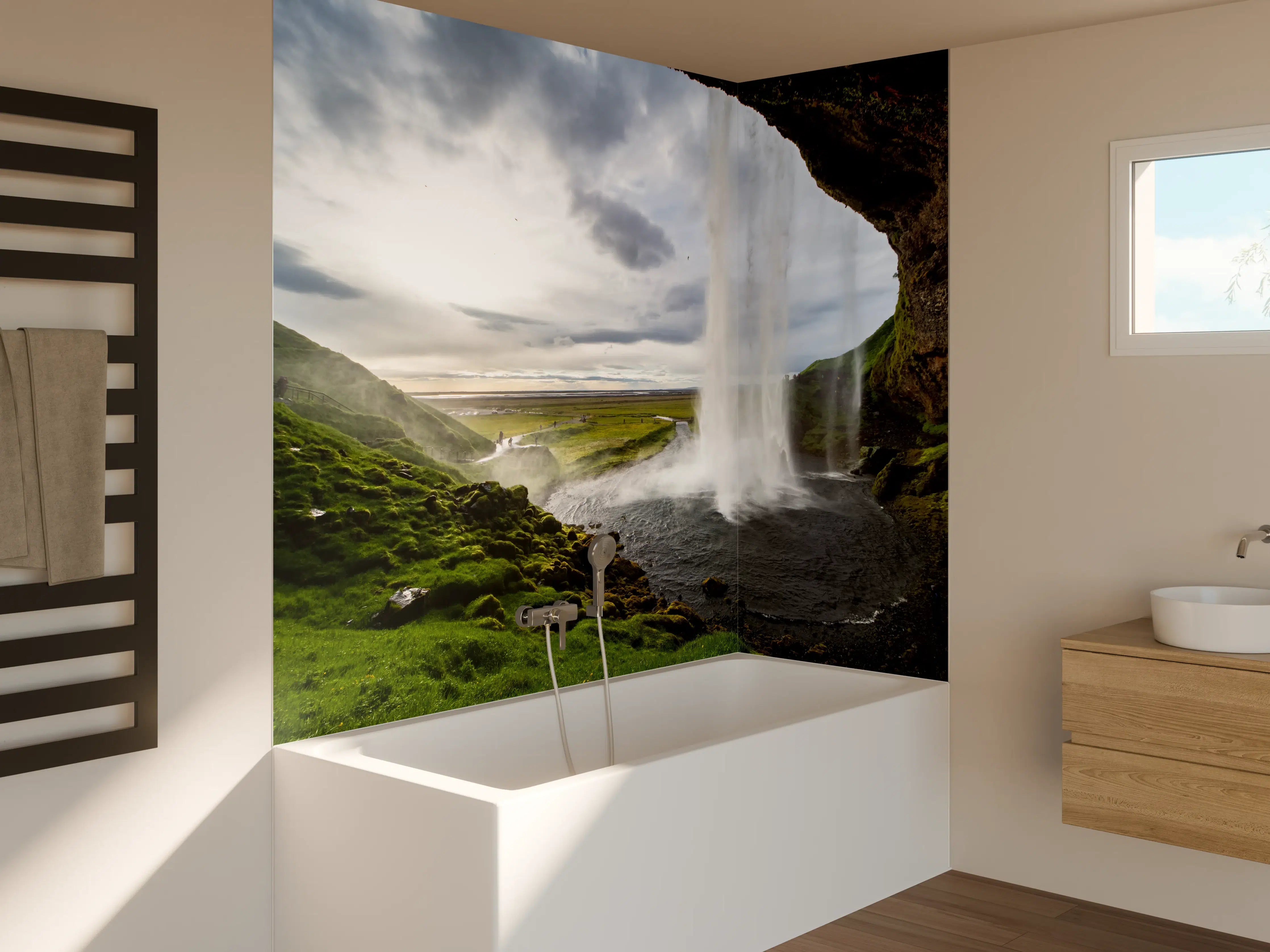 Badewannen-Rückwand - Seljalandsfoss Wasserfall