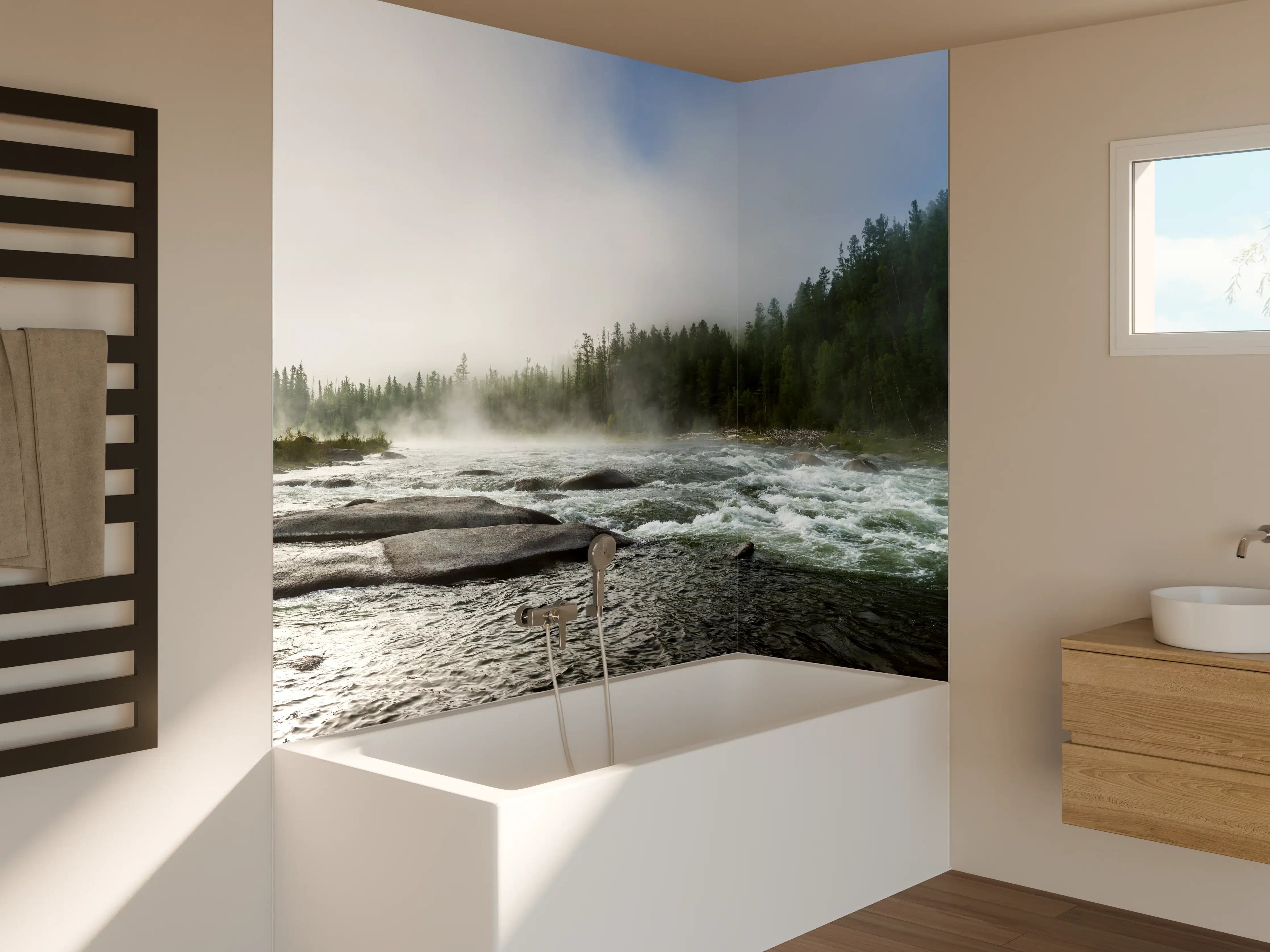 Badewannen-Rückwand - Sibirischer Fluss Balyiktyig
