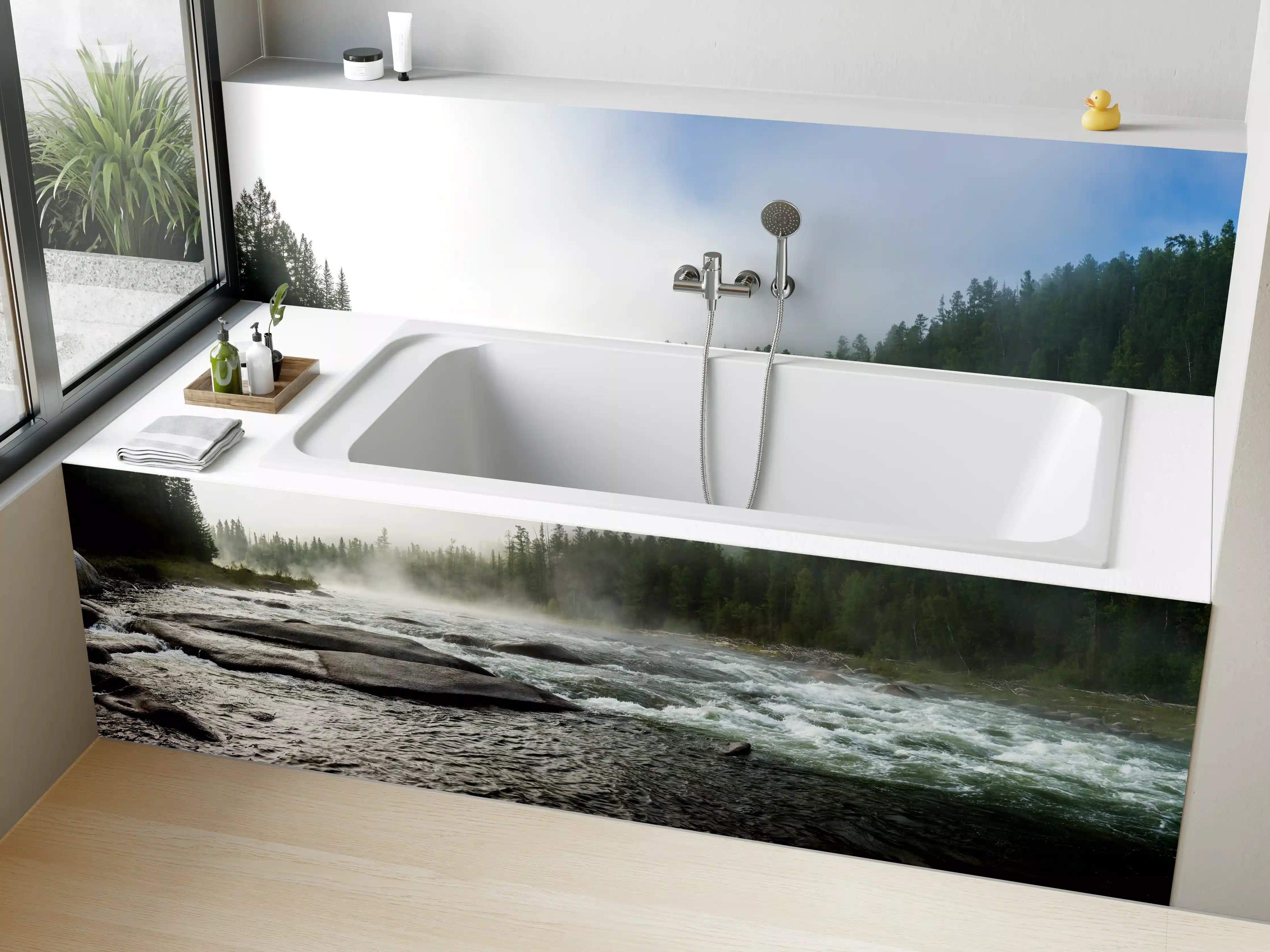 Badewannen-Rückwand - Sibirischer Fluss Balyiktyig