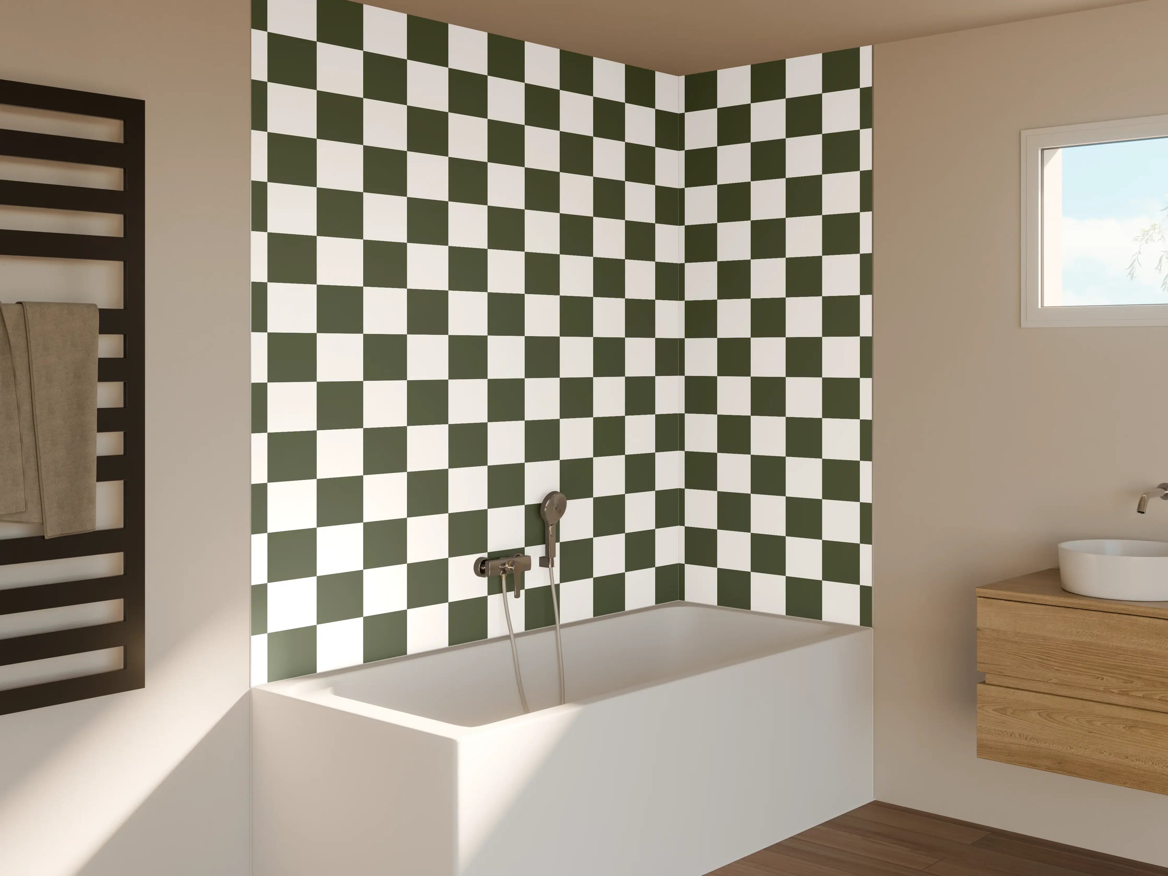 Badewannen-Rückwand - Silbergraue Marmor-Optik