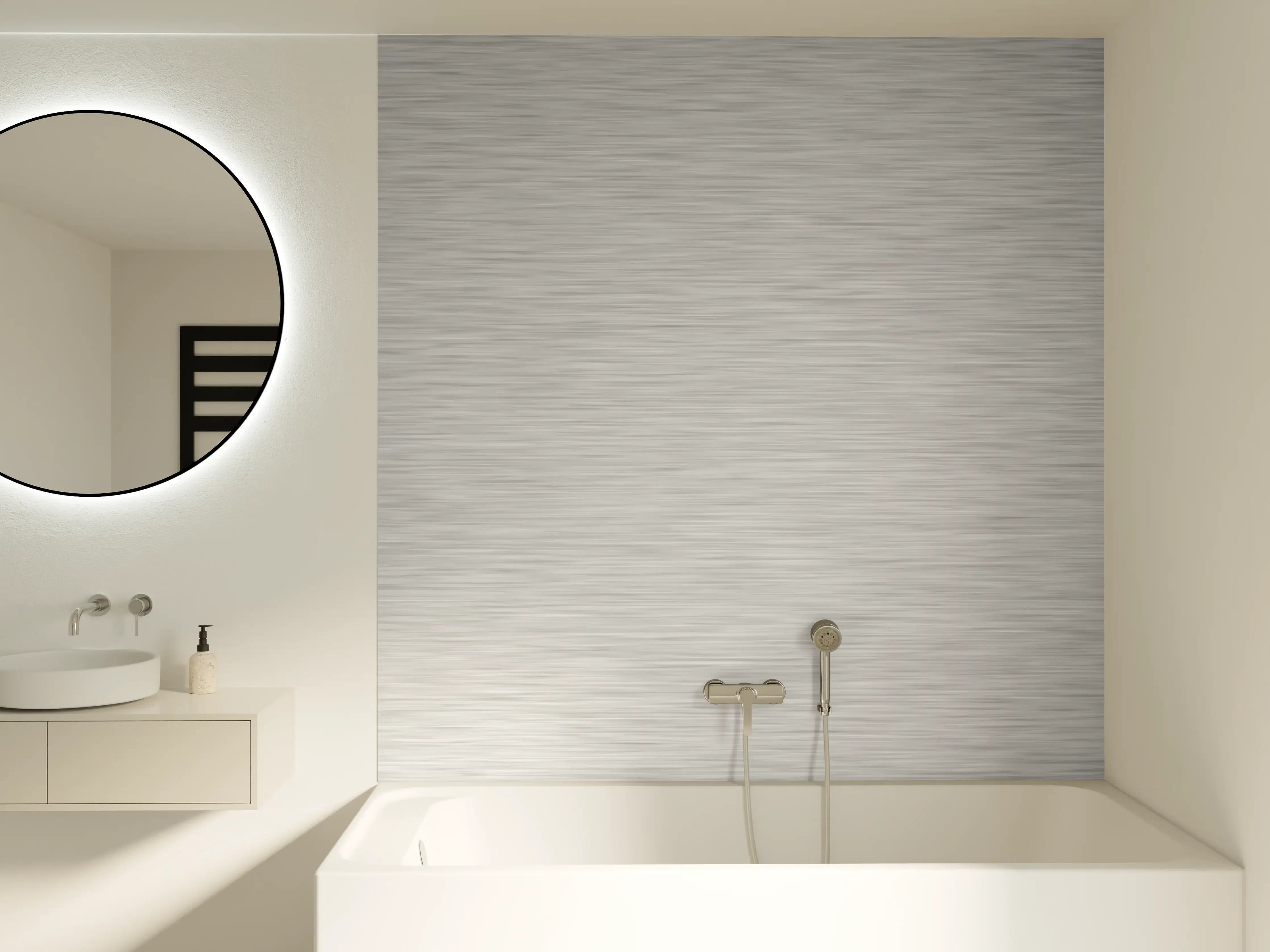 Badewannen-Rückwand - Silver - ALU Prime - Metall Gebürstet