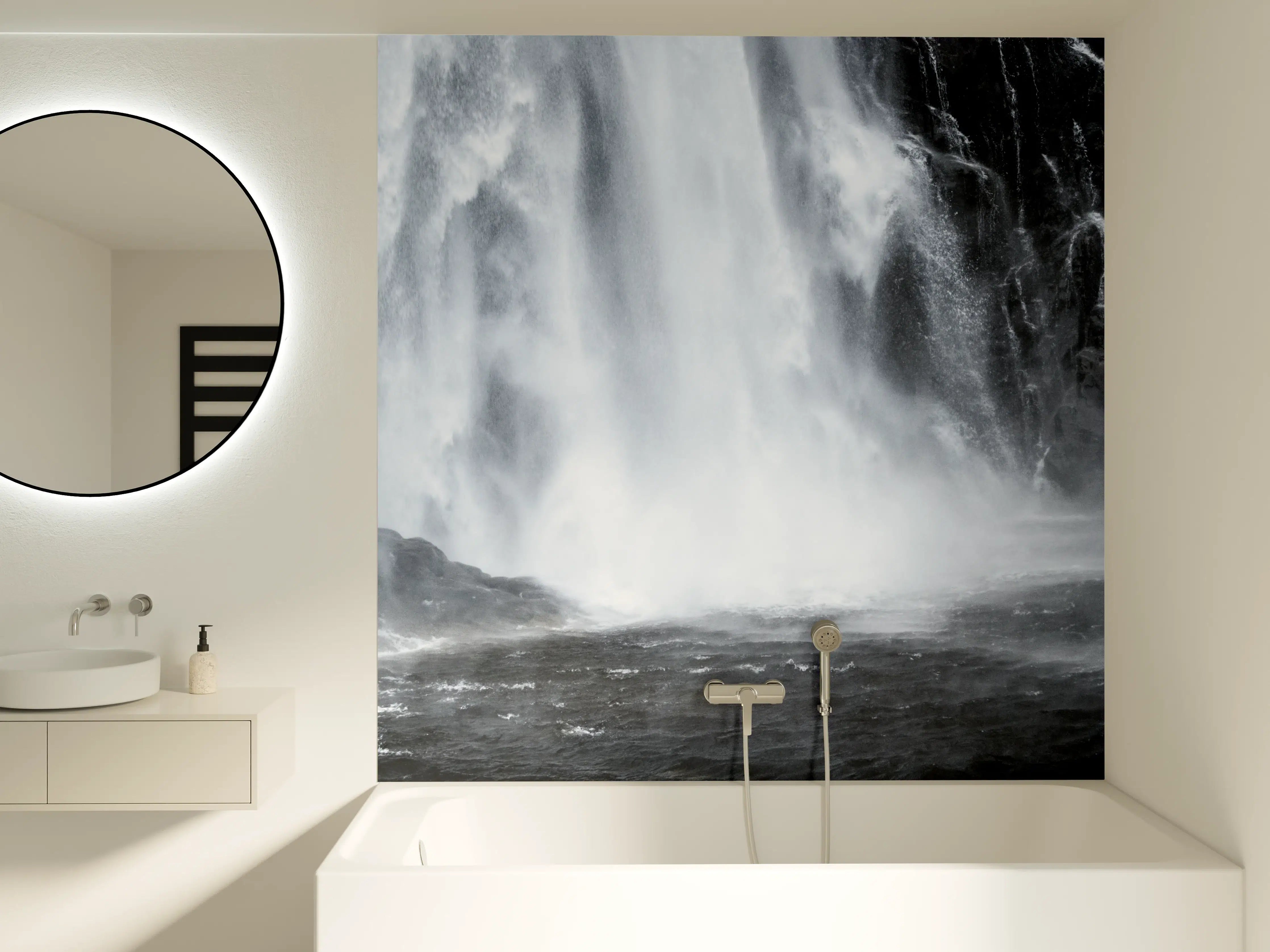 Badewannen-Rückwand - Skjervefossen Wasserfall