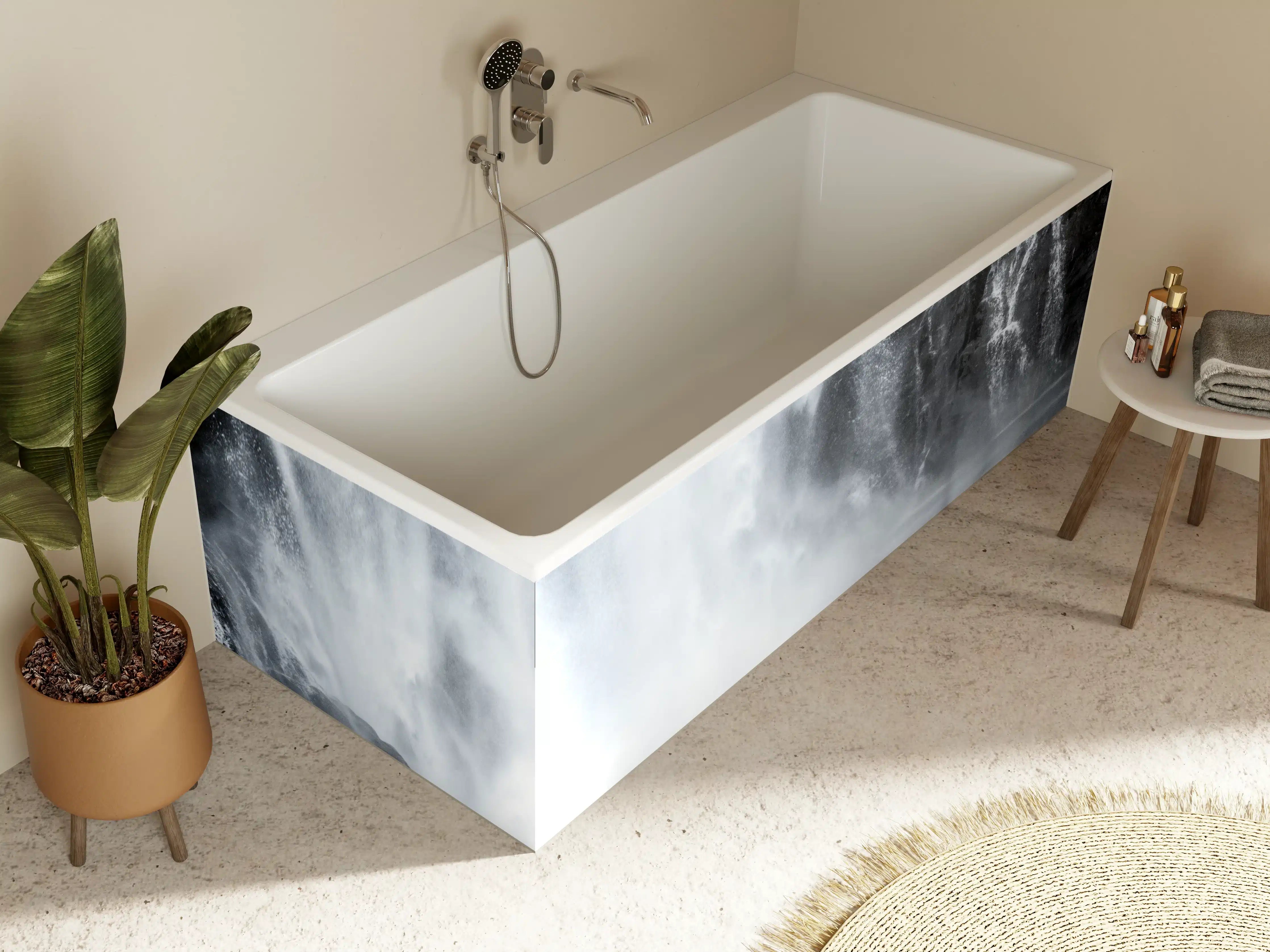 Badewannen-Rückwand - Skjervefossen Wasserfall