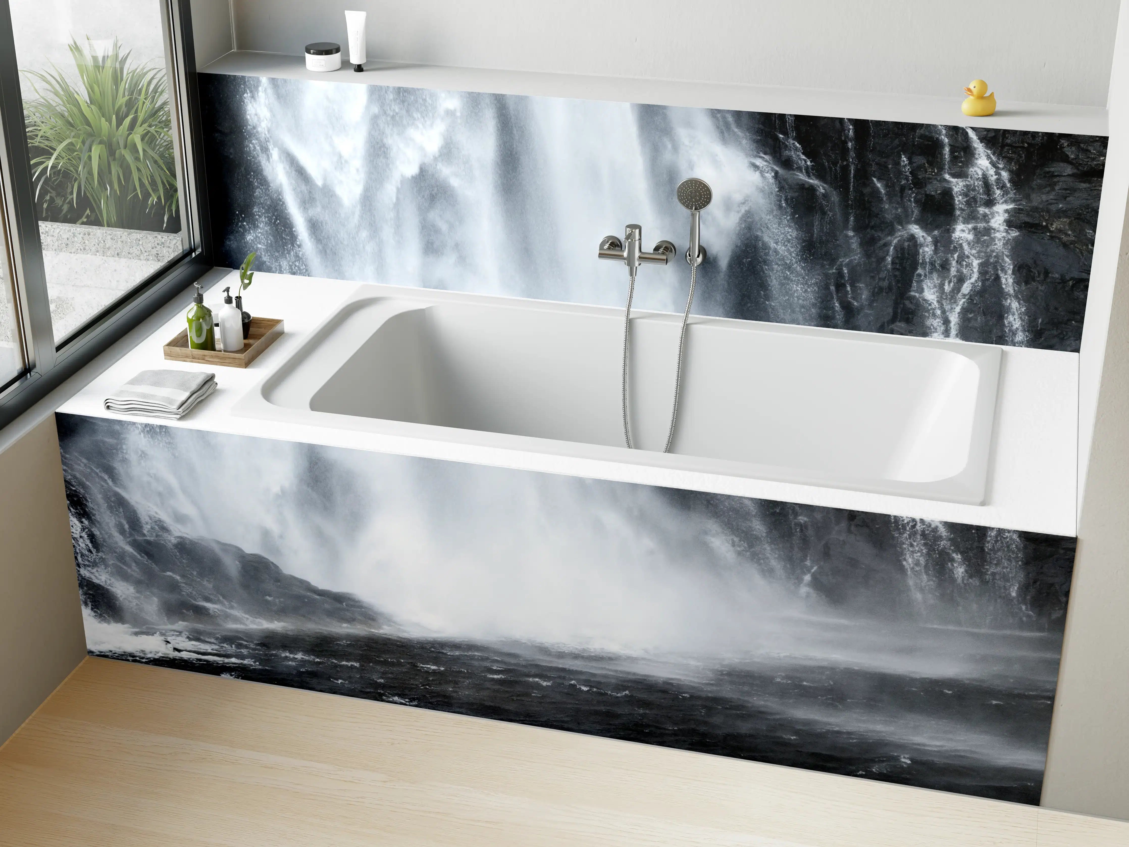 Badewannen-Rückwand - Skjervefossen Wasserfall